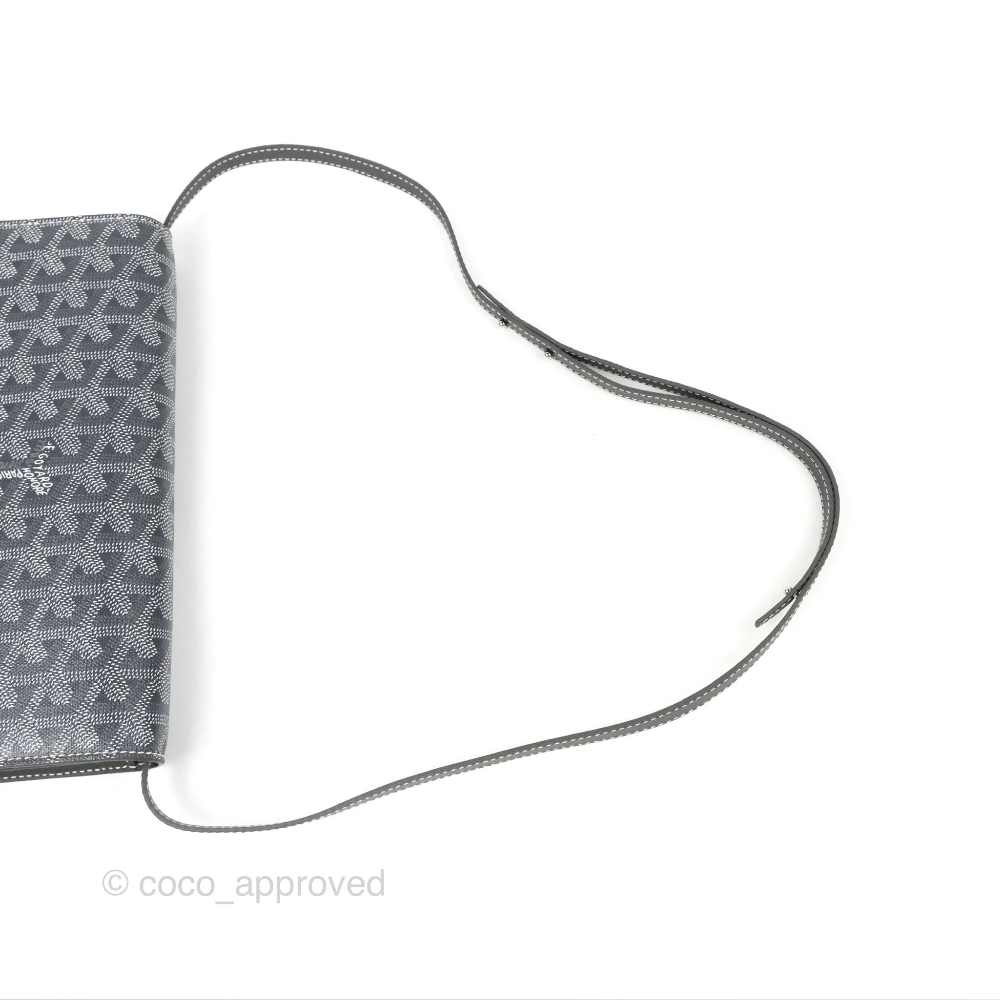 Goyard Monte-Carlo PM Clutch with Strap Grey Goyardine Canvas