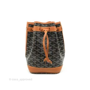 Goyard Petit Flot Black & Natural Drawstring Bucket Bag