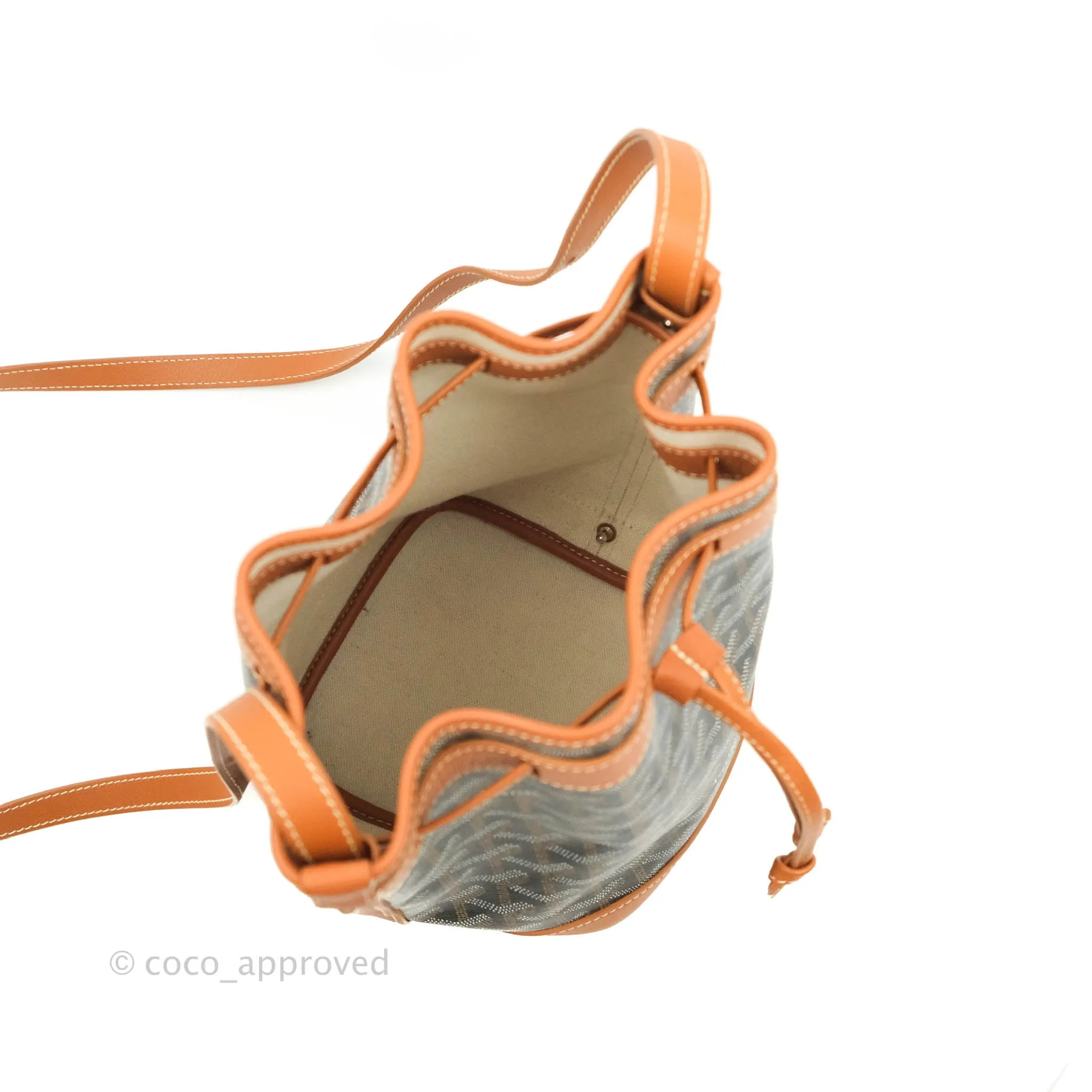 Goyard Petit Flot Black & Natural Drawstring Bucket Bag