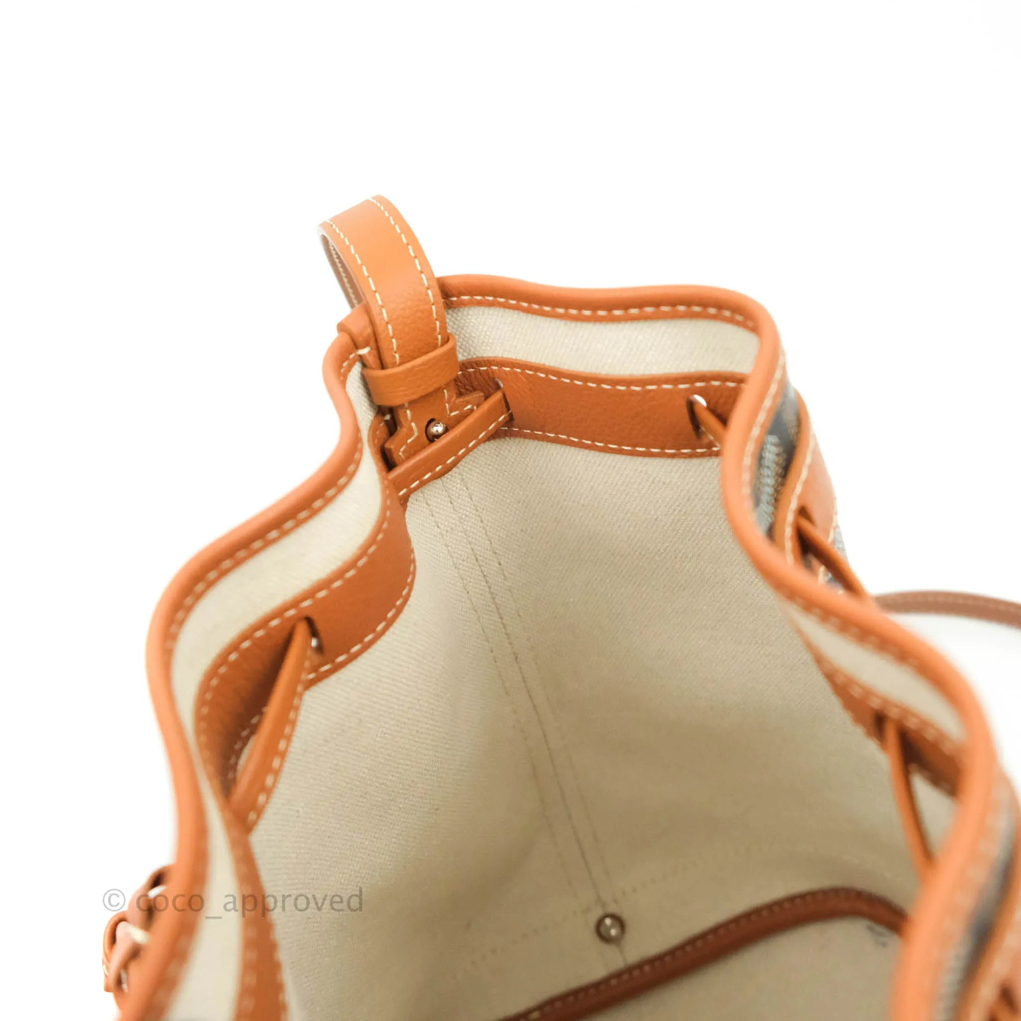 Goyard Petit Flot Black & Natural Drawstring Bucket Bag