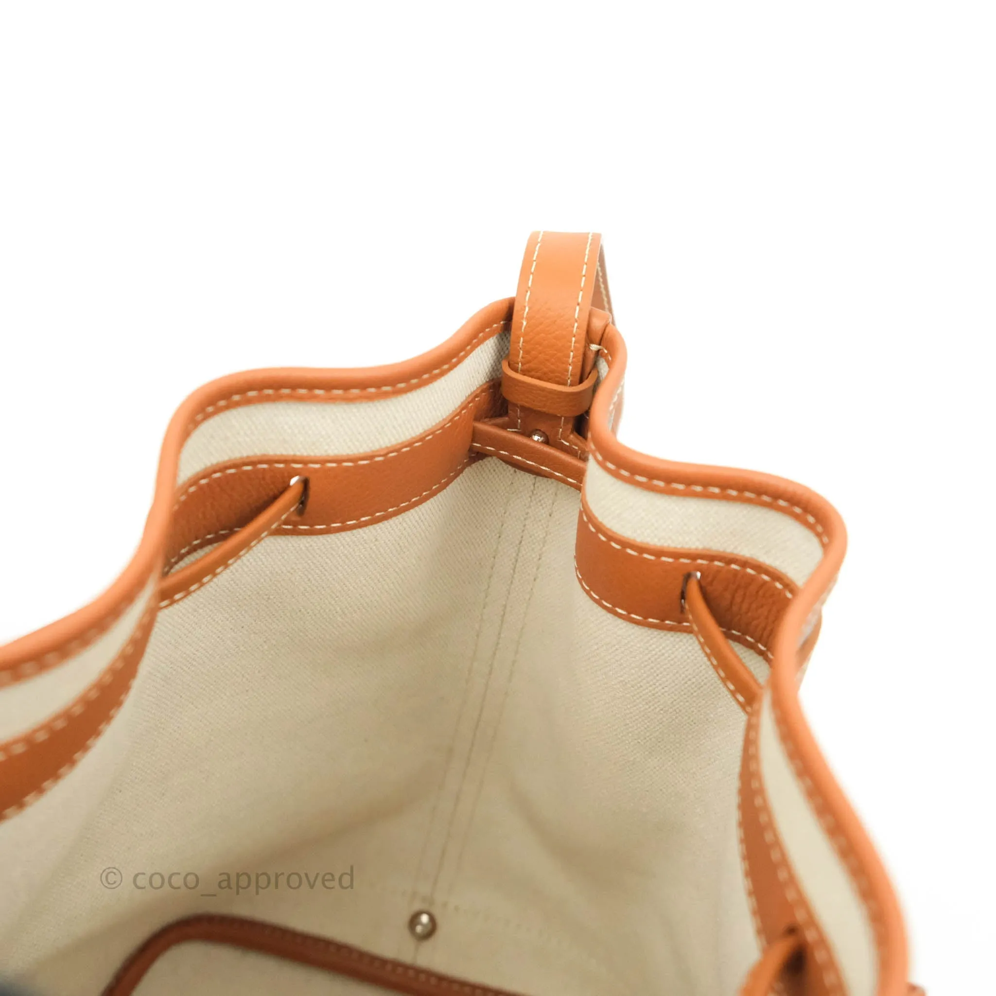 Goyard Petit Flot Black & Natural Drawstring Bucket Bag