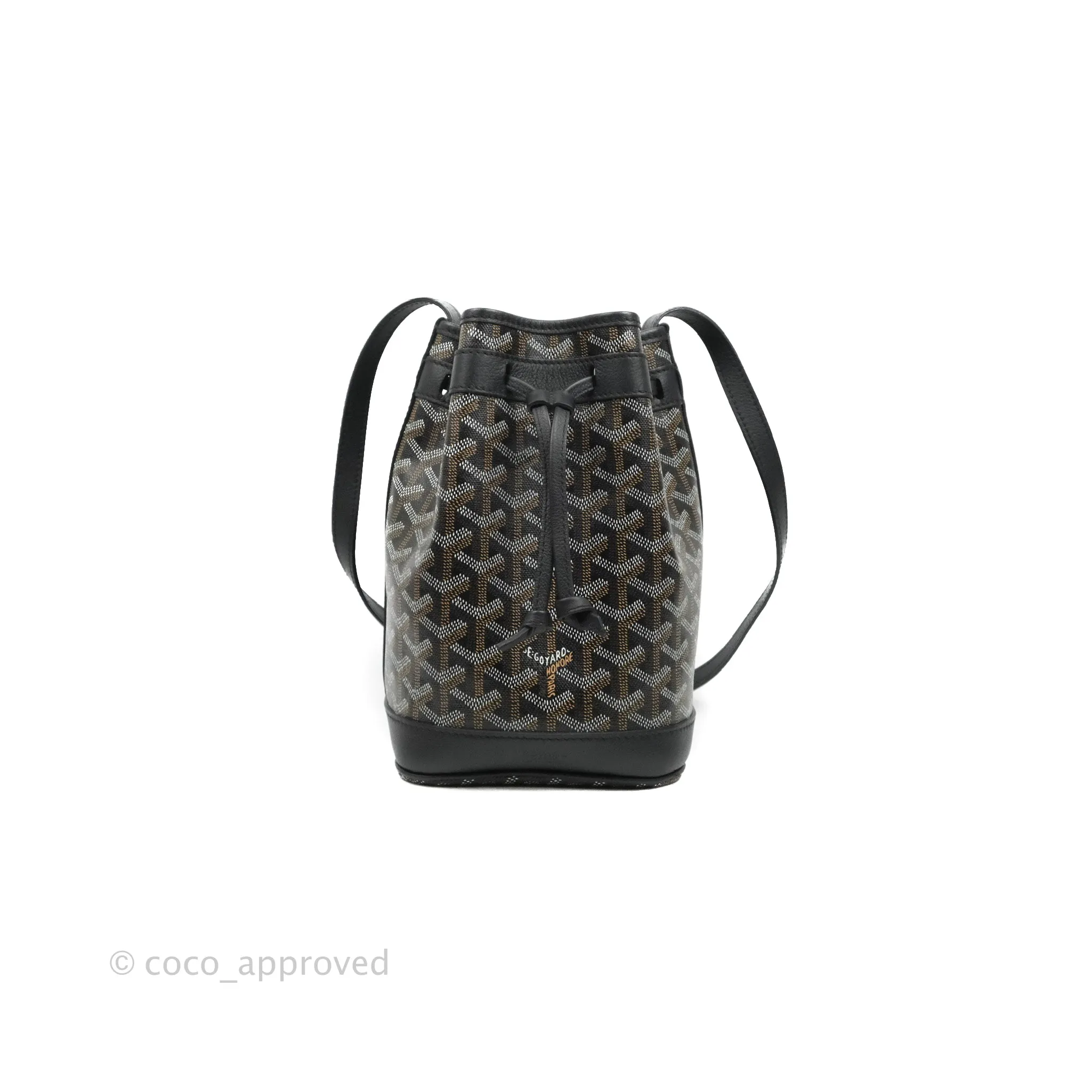 Goyard Petit Flot Black Drawstring Bucket Bag