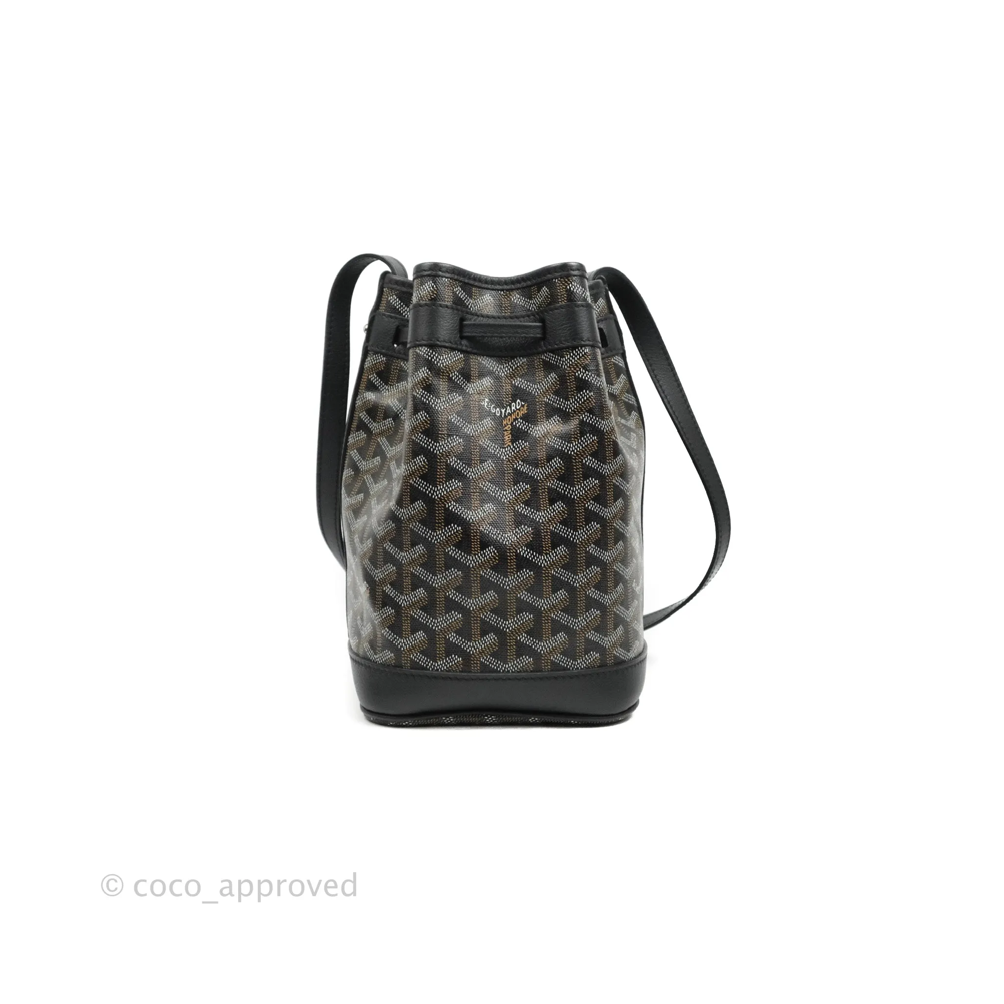Goyard Petit Flot Black Drawstring Bucket Bag