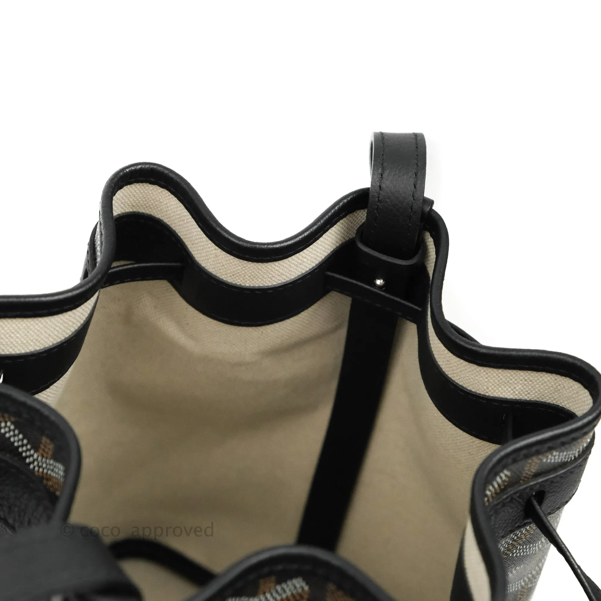 Goyard Petit Flot Black Drawstring Bucket Bag