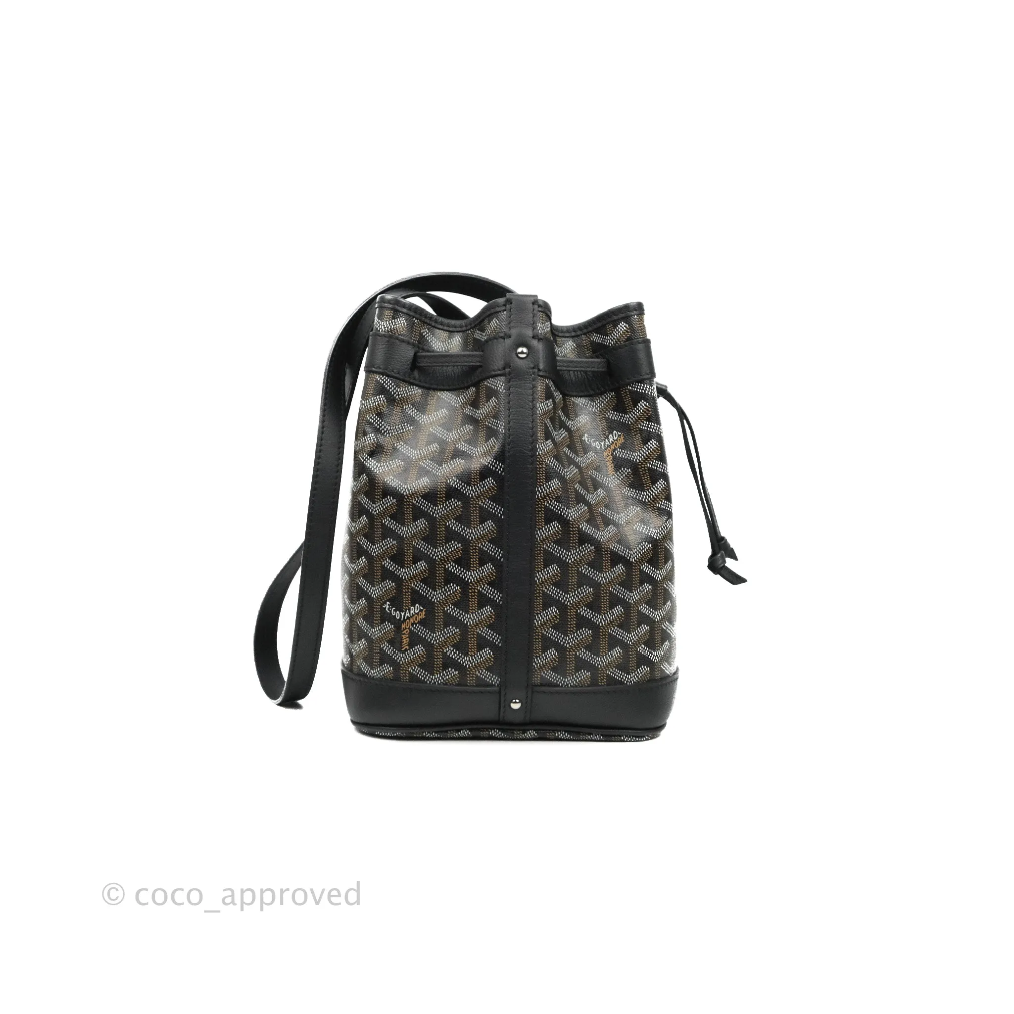 Goyard Petit Flot Black Drawstring Bucket Bag