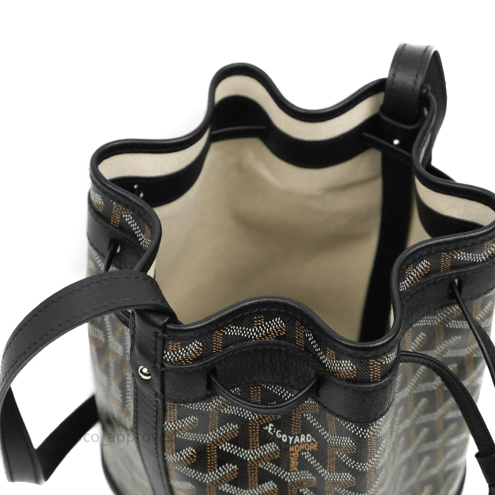 Goyard Petit Flot Black Drawstring Bucket Bag