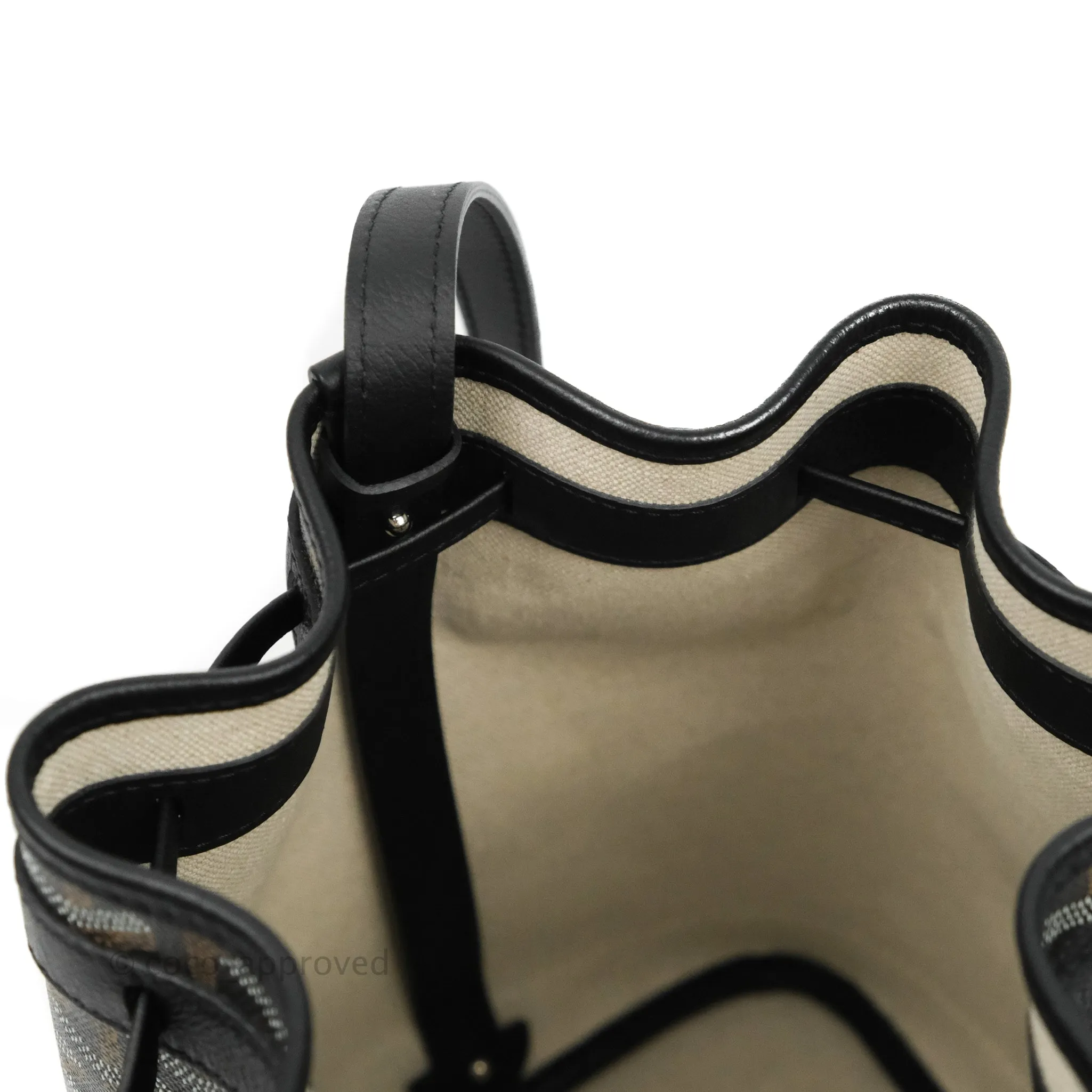 Goyard Petit Flot Black Drawstring Bucket Bag