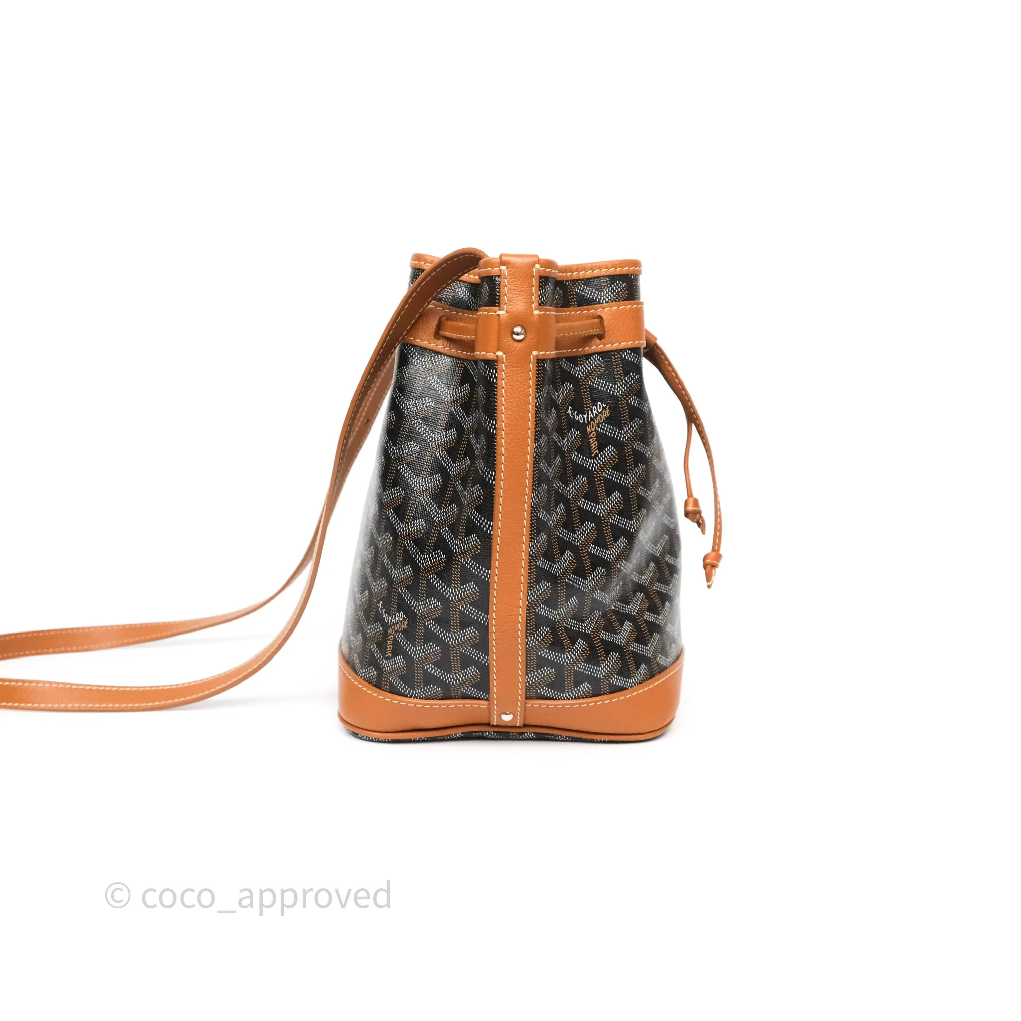 Goyard Petit Flot Bucket Bag Black & Tan Goyardine