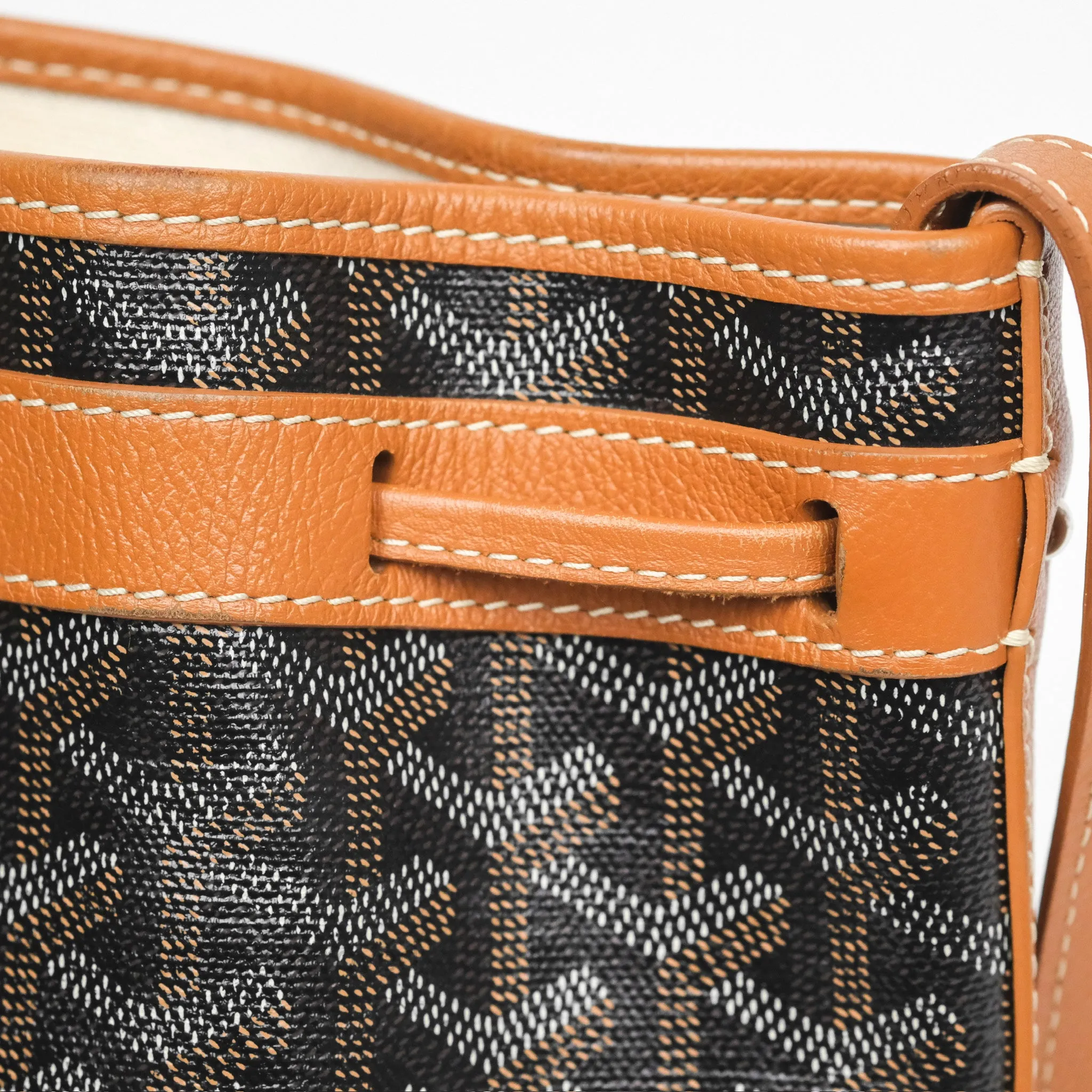 Goyard Petit Flot Bucket Bag Black & Tan Goyardine