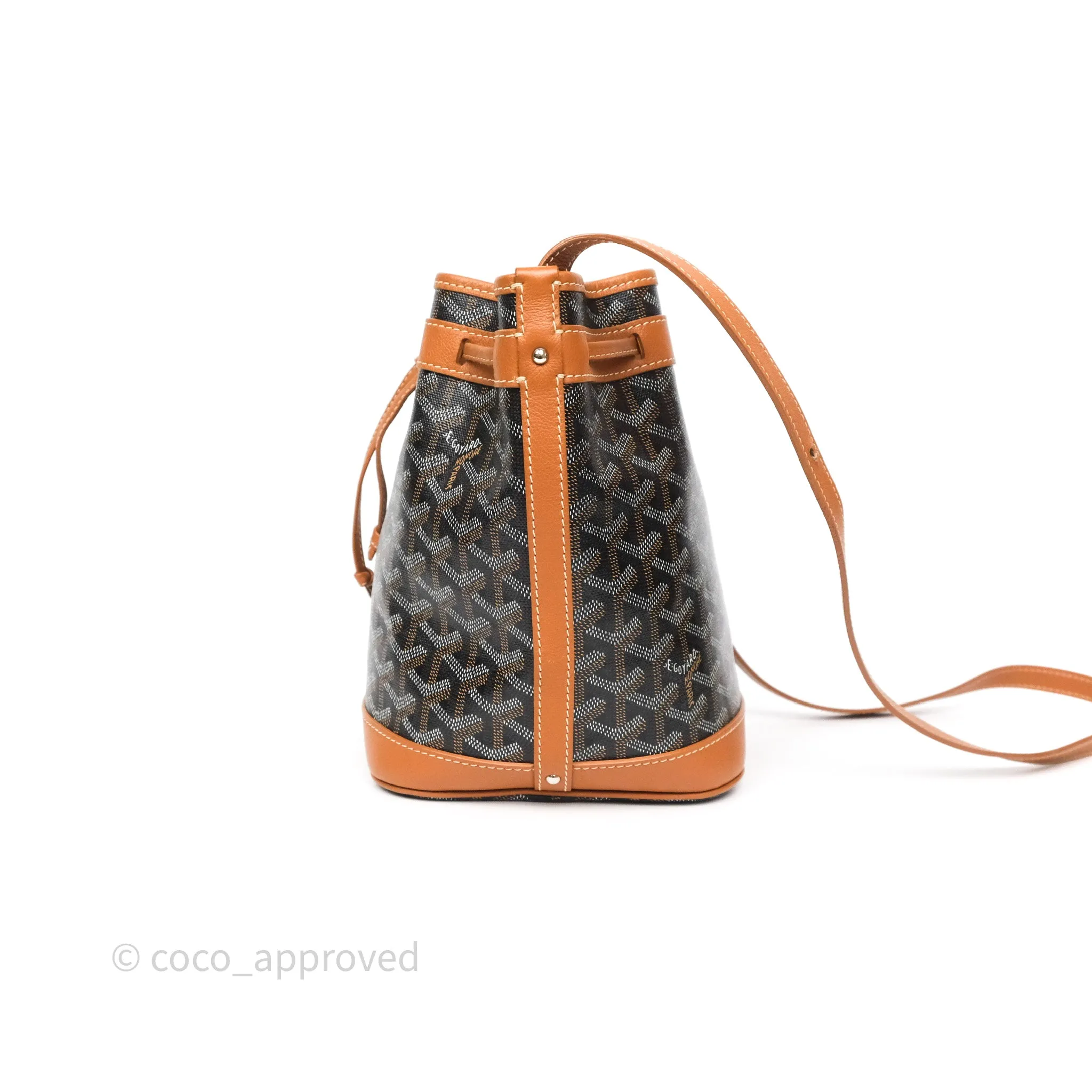 Goyard Petit Flot Bucket Bag Black & Tan Goyardine