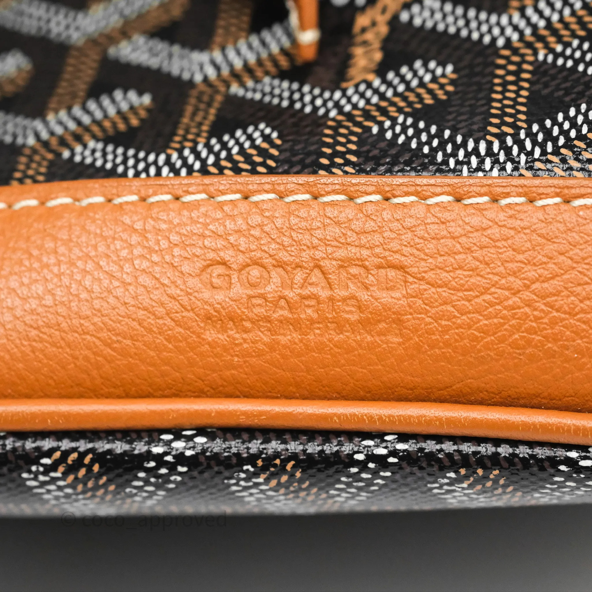 Goyard Petit Flot Bucket Bag Black & Tan Goyardine