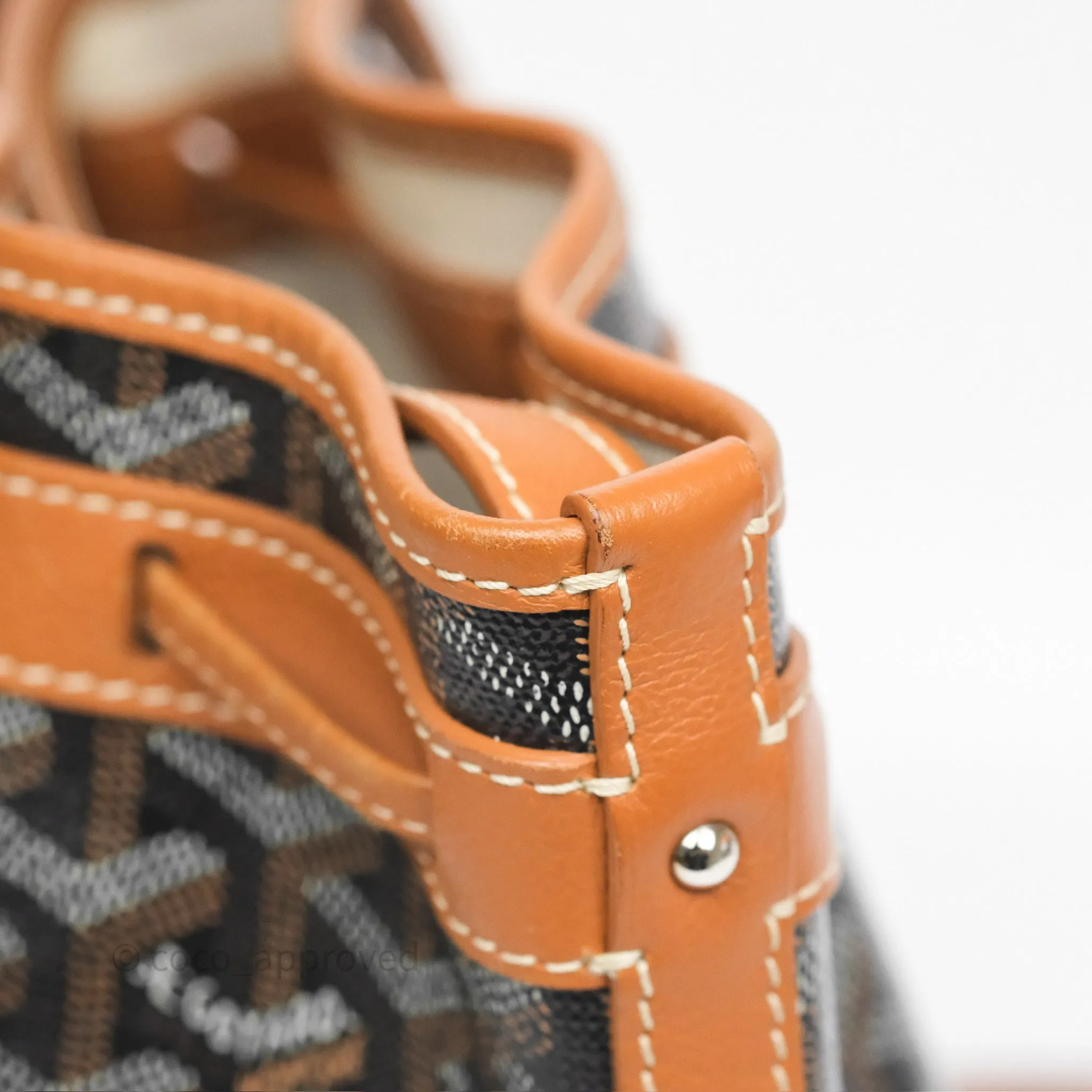 Goyard Petit Flot Bucket Bag Black & Tan Goyardine