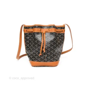 Goyard Petit Flot Bucket Bag Black & Tan Goyardine