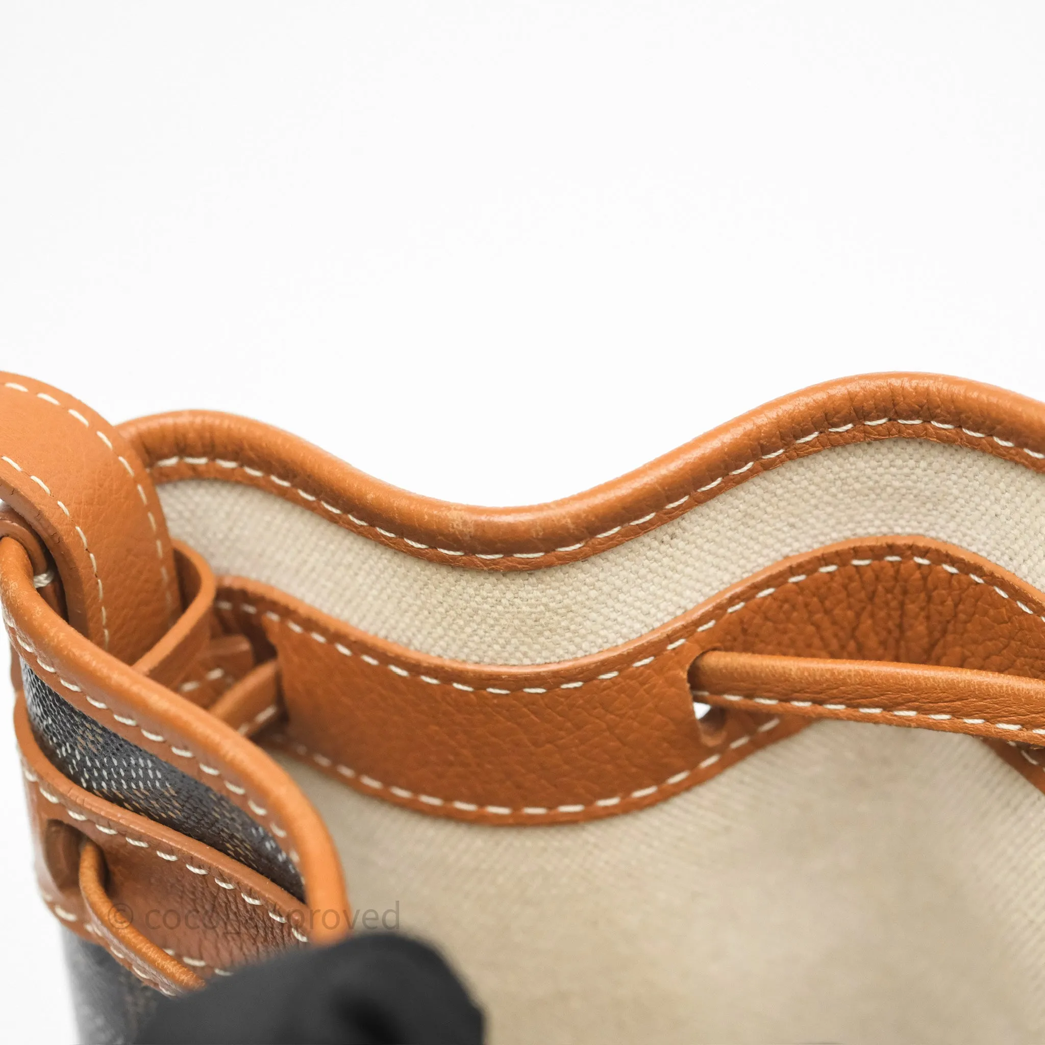 Goyard Petit Flot Bucket Bag Black & Tan Goyardine