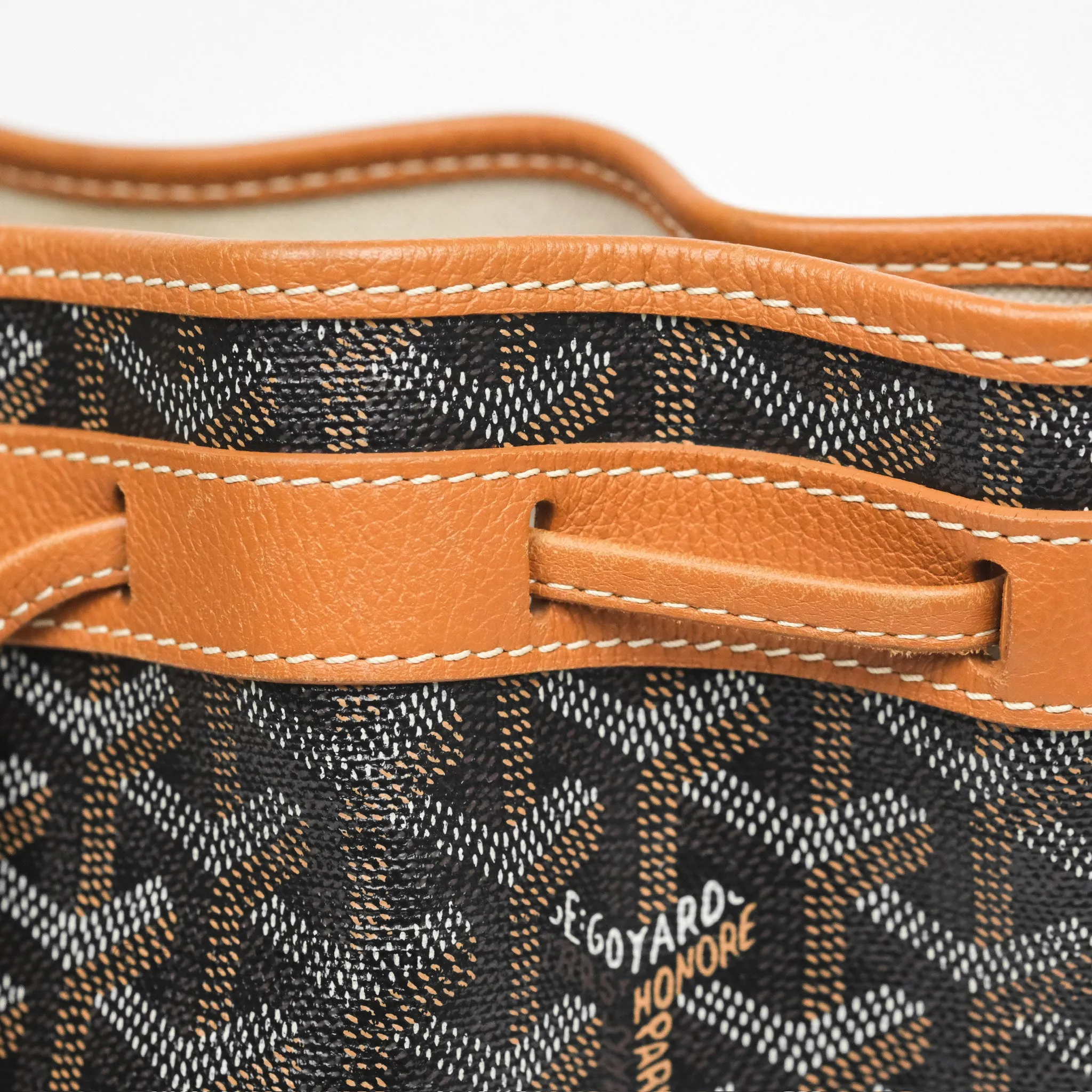Goyard Petit Flot Bucket Bag Black & Tan Goyardine