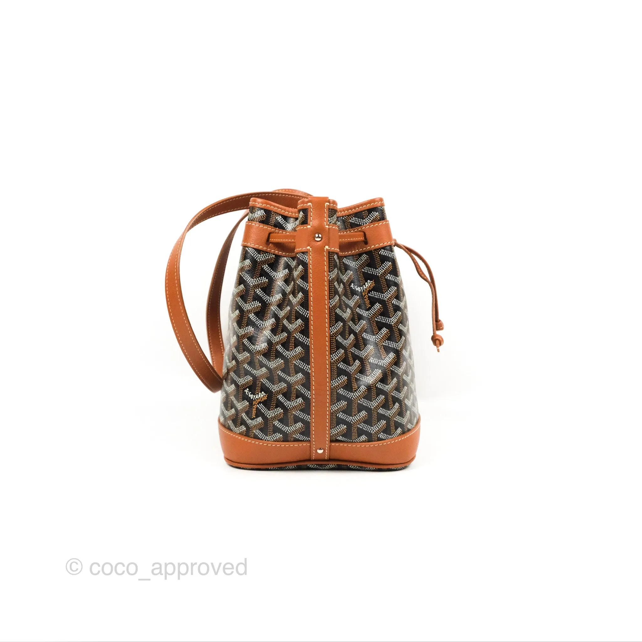 Goyard Petit Flot Bucket Bag Black & Tan Goyardine