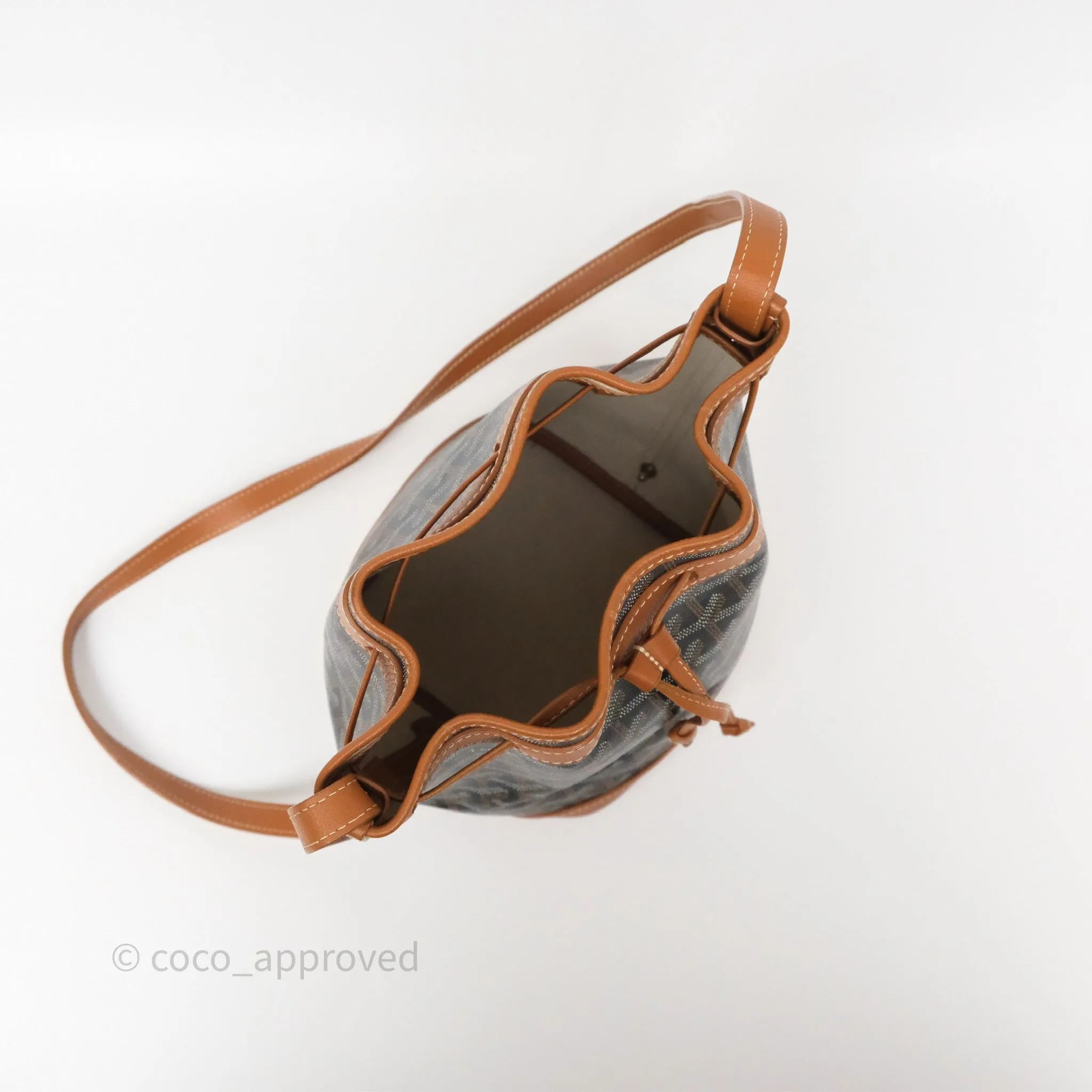 Goyard Petit Flot Bucket Bag Black & Tan Goyardine