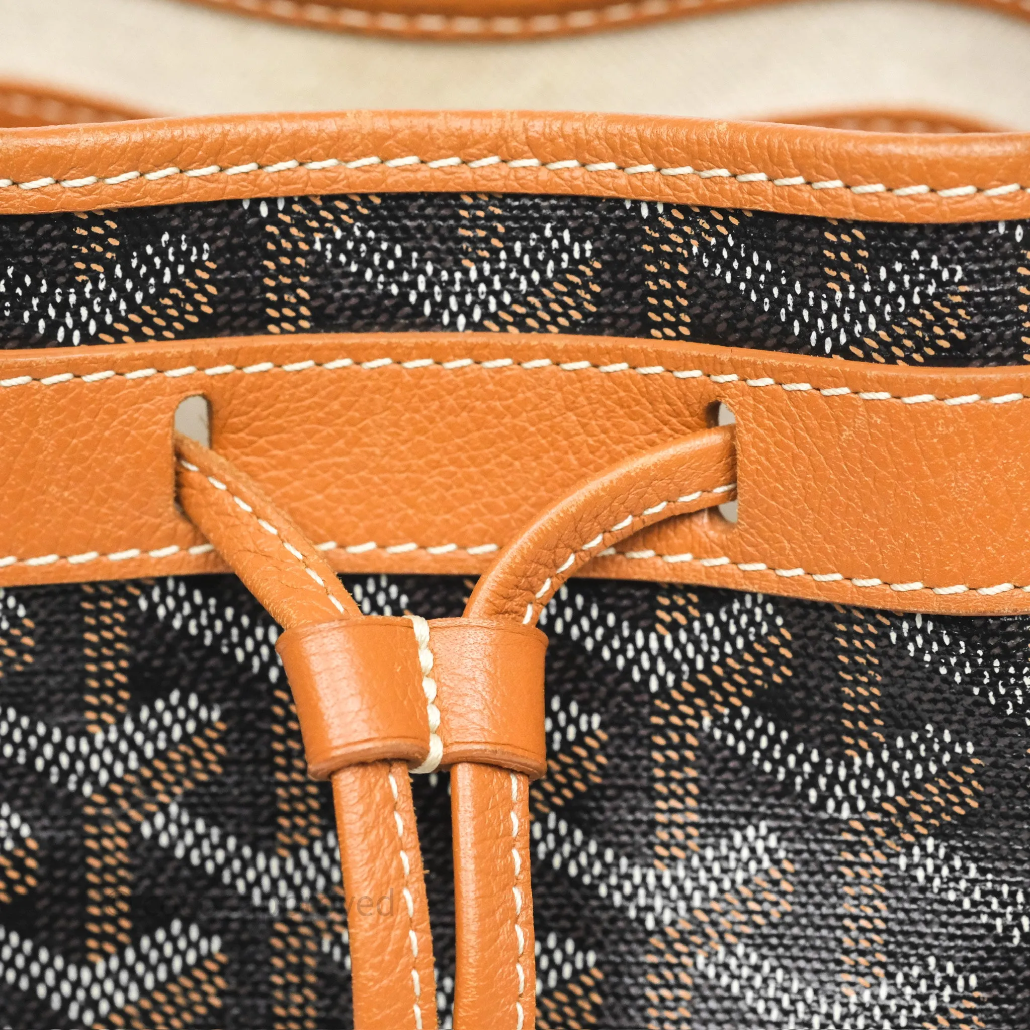 Goyard Petit Flot Bucket Bag Black & Tan Goyardine