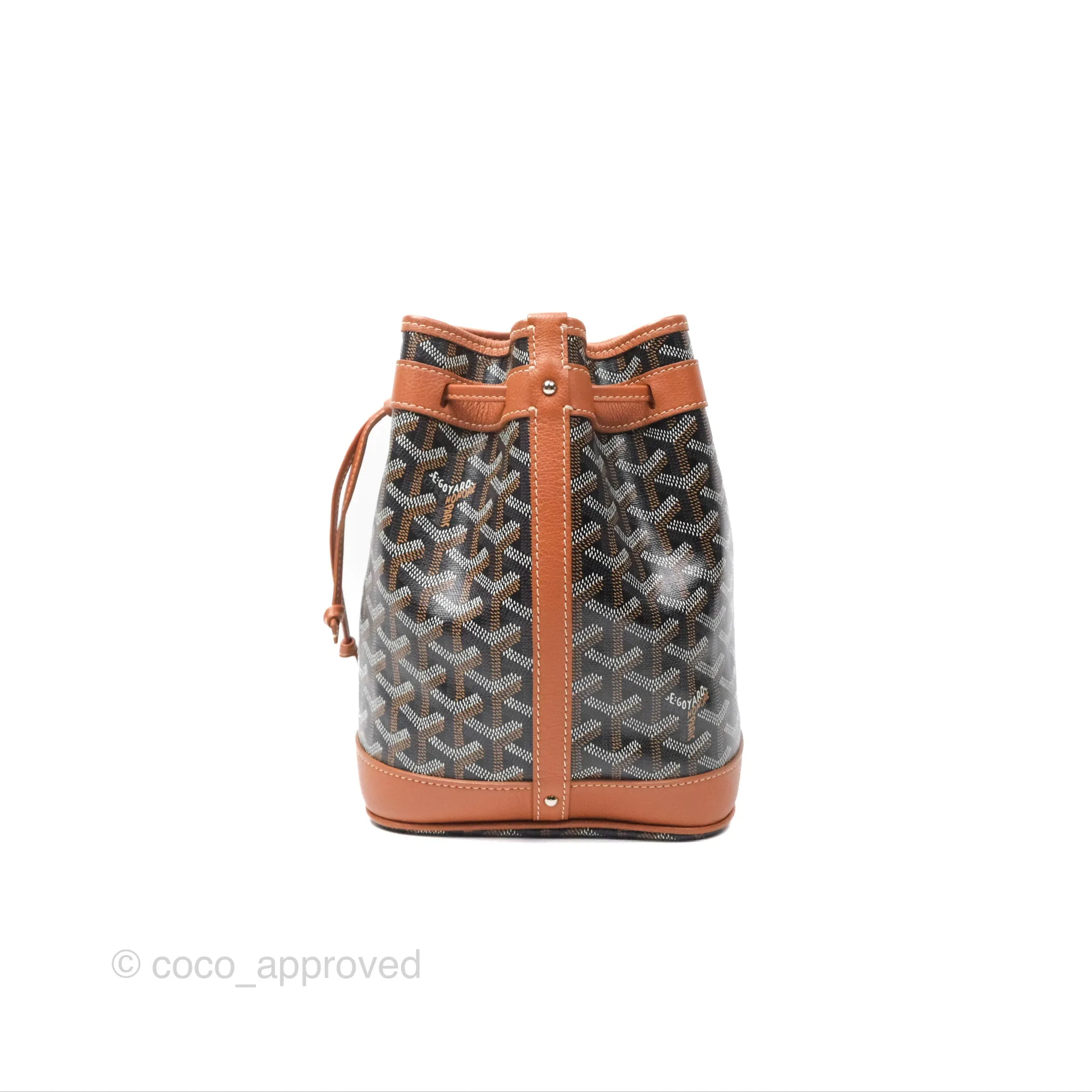 Goyard Petit Flot Bucket Bag Black & Tan Goyardine