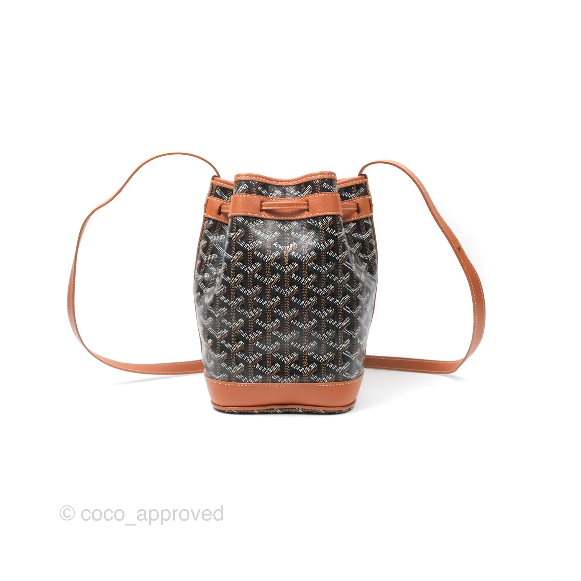 Goyard Petit Flot Bucket Bag Black & Tan Goyardine