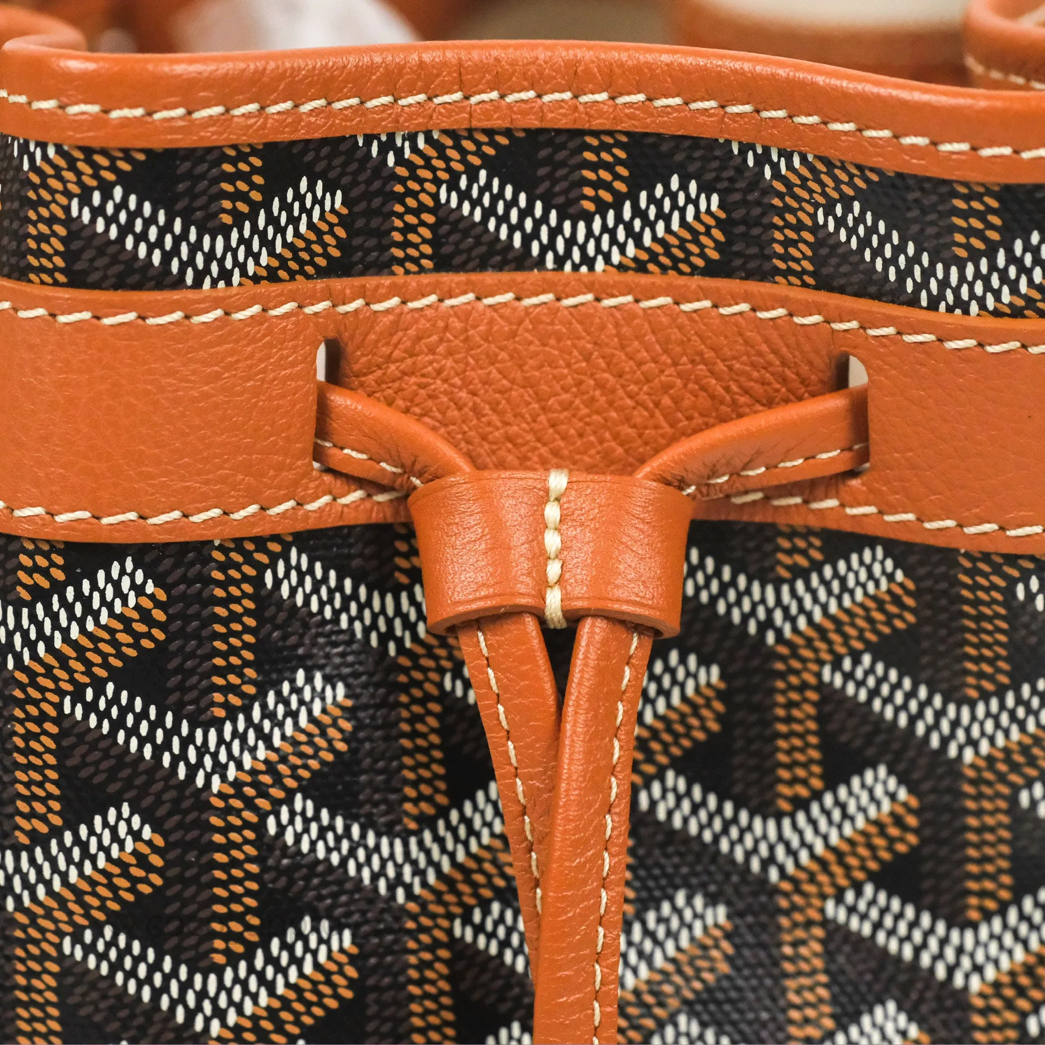 Goyard Petit Flot Bucket Bag Black & Tan Goyardine