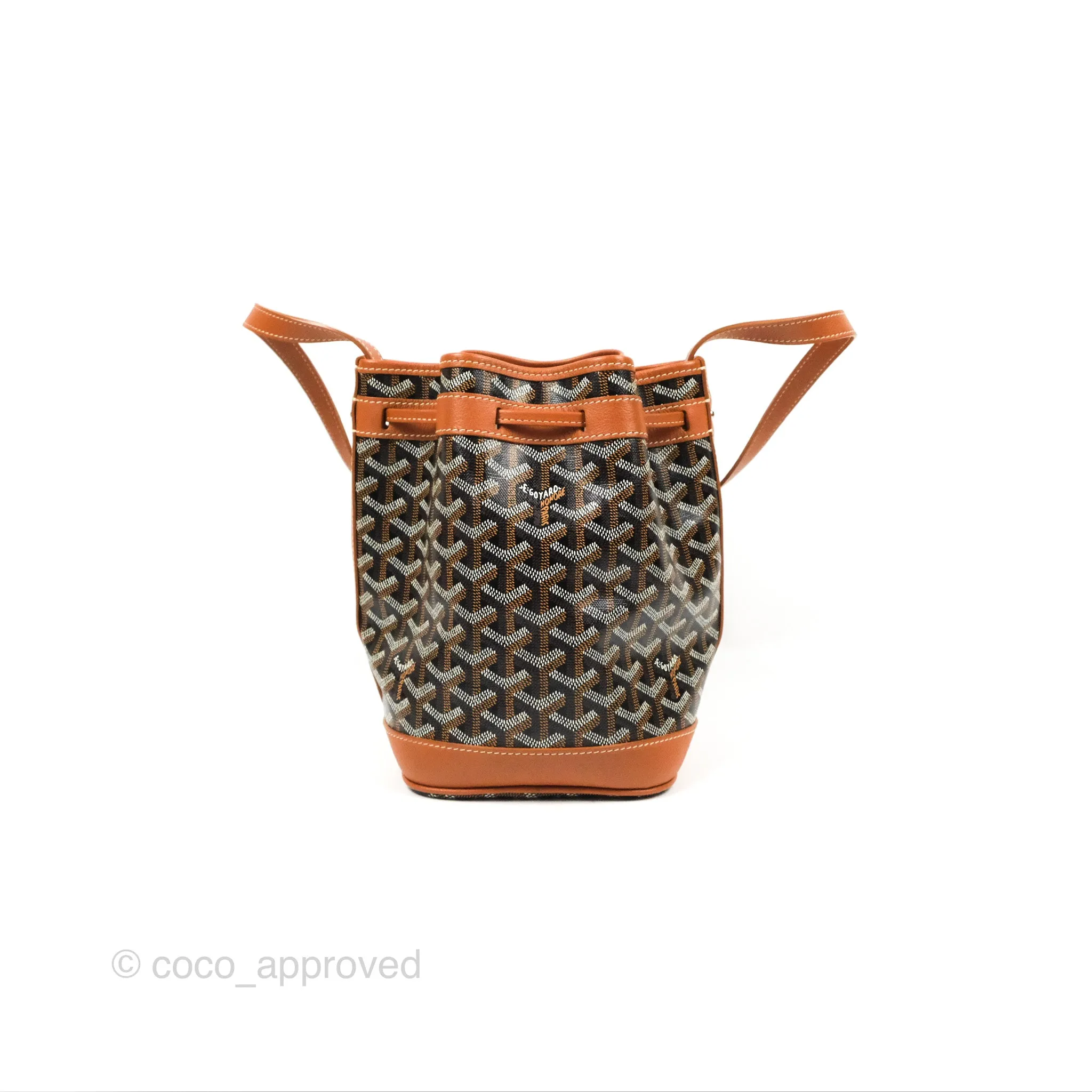Goyard Petit Flot Bucket Bag Black & Tan Goyardine