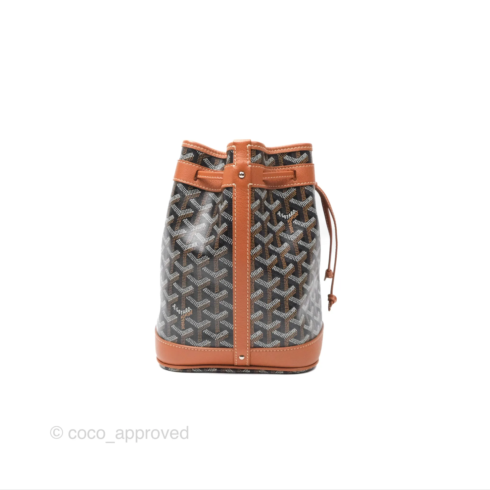 Goyard Petit Flot Bucket Bag Black & Tan Goyardine