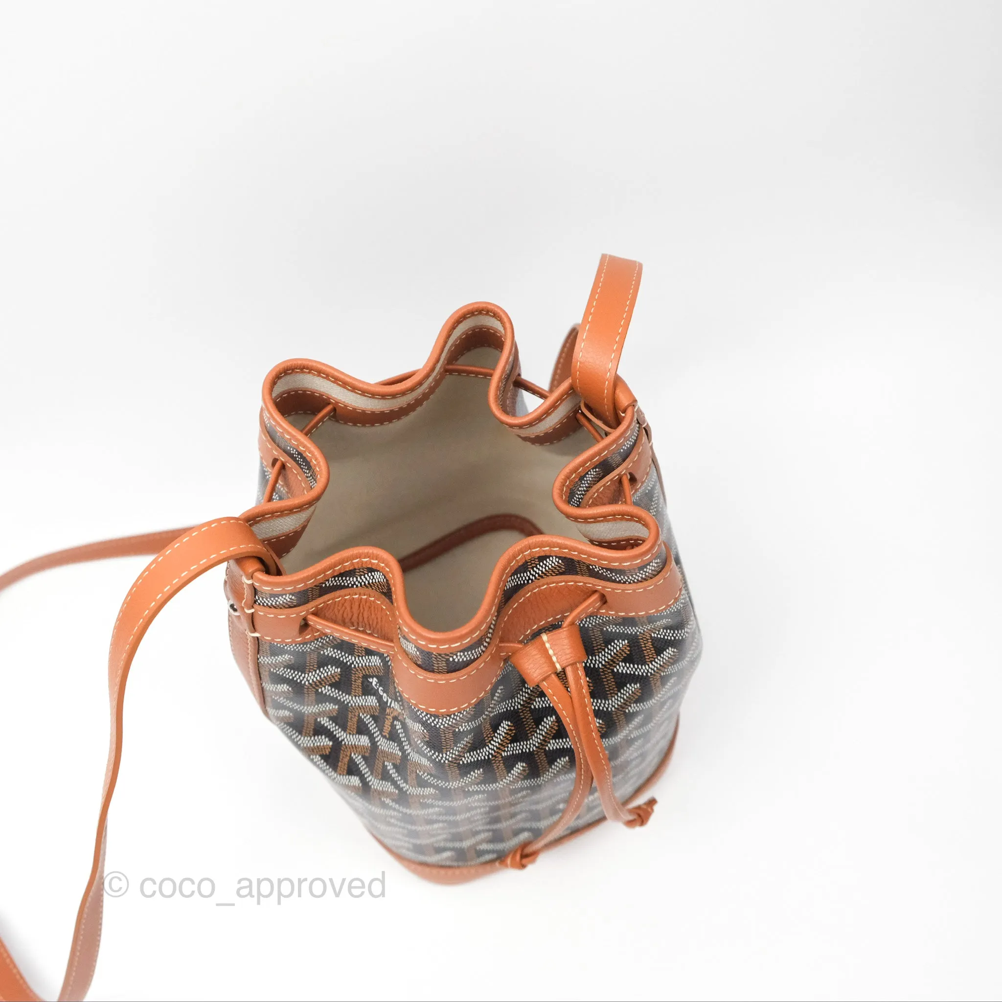 Goyard Petit Flot Bucket Bag Black & Tan Goyardine