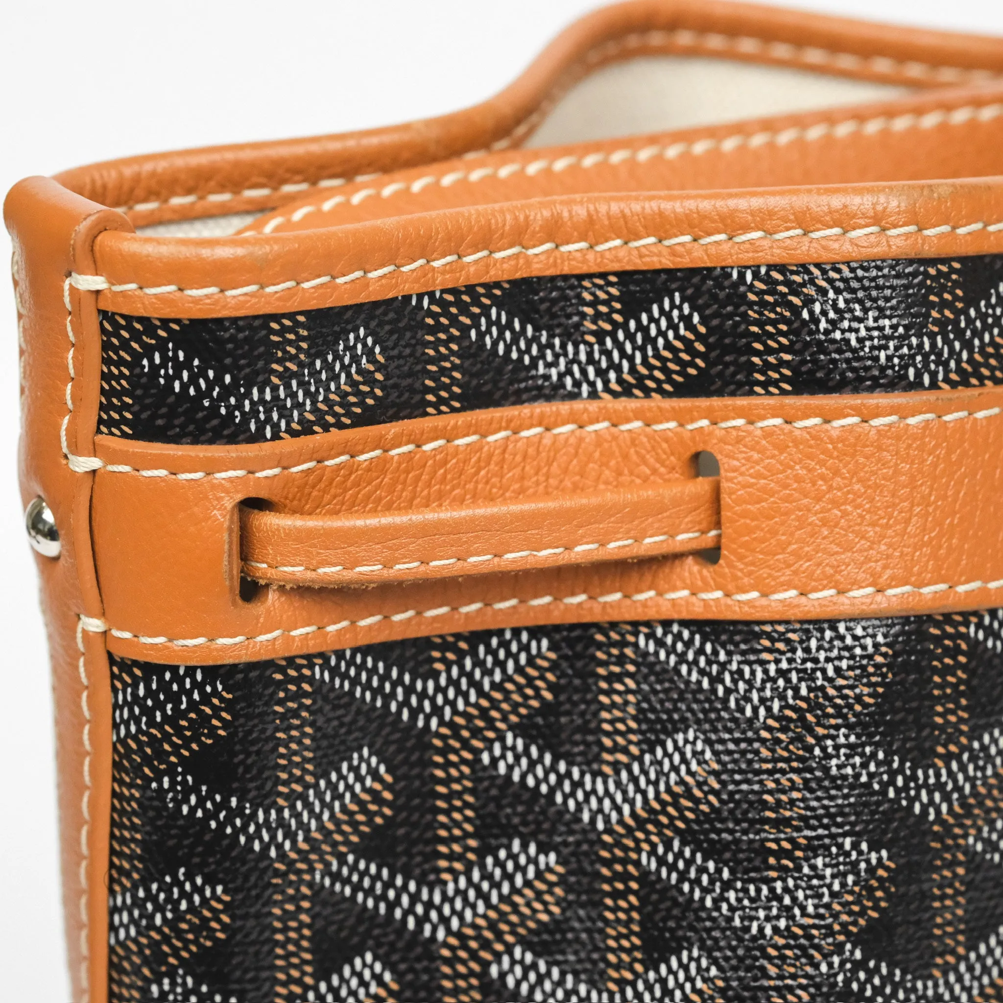 Goyard Petit Flot Bucket Bag Black & Tan Goyardine