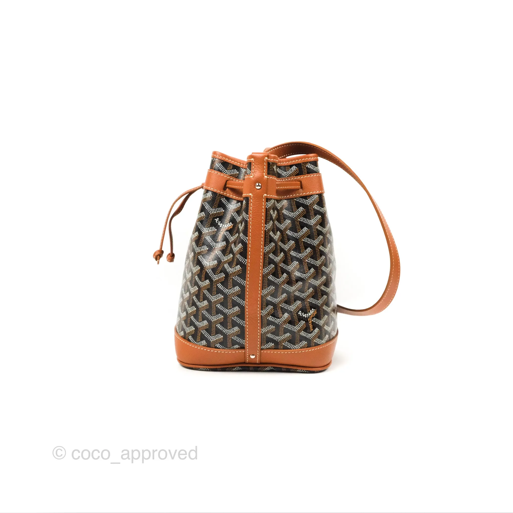 Goyard Petit Flot Bucket Bag Black & Tan Goyardine