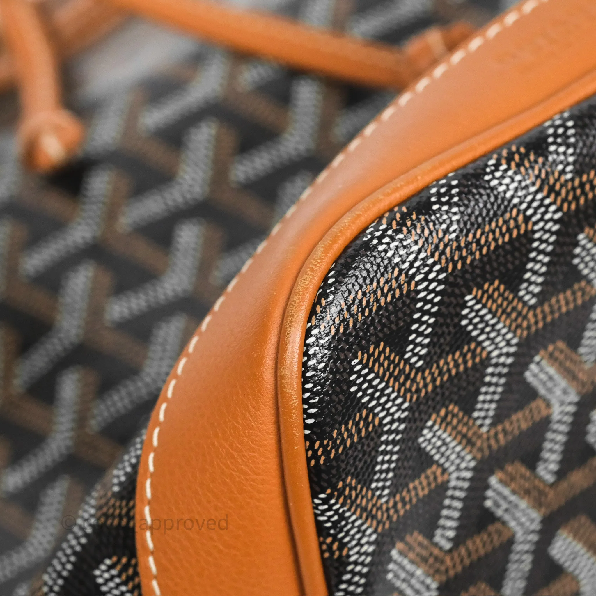 Goyard Petit Flot Bucket Bag Black & Tan Goyardine