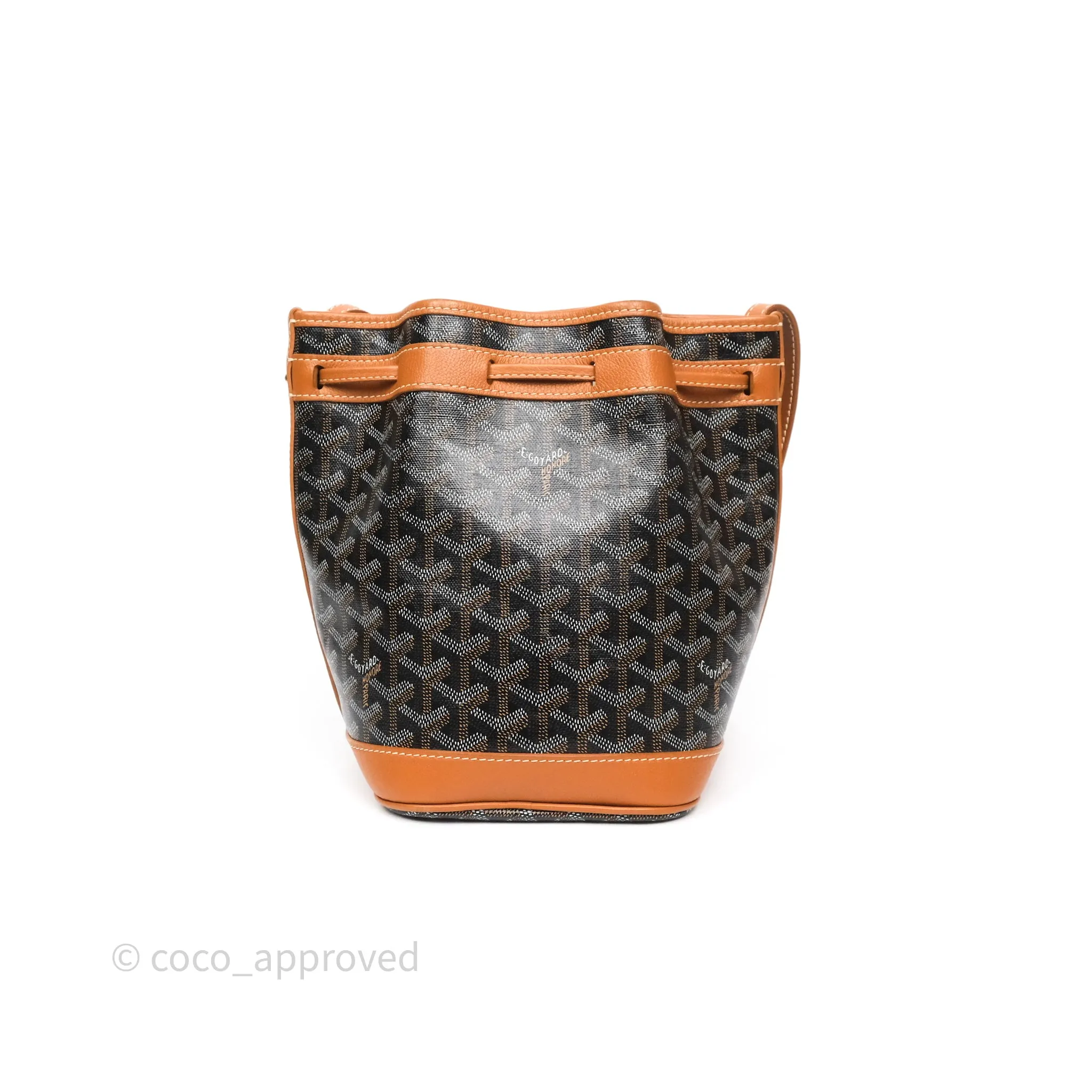 Goyard Petit Flot Bucket Bag Black & Tan Goyardine