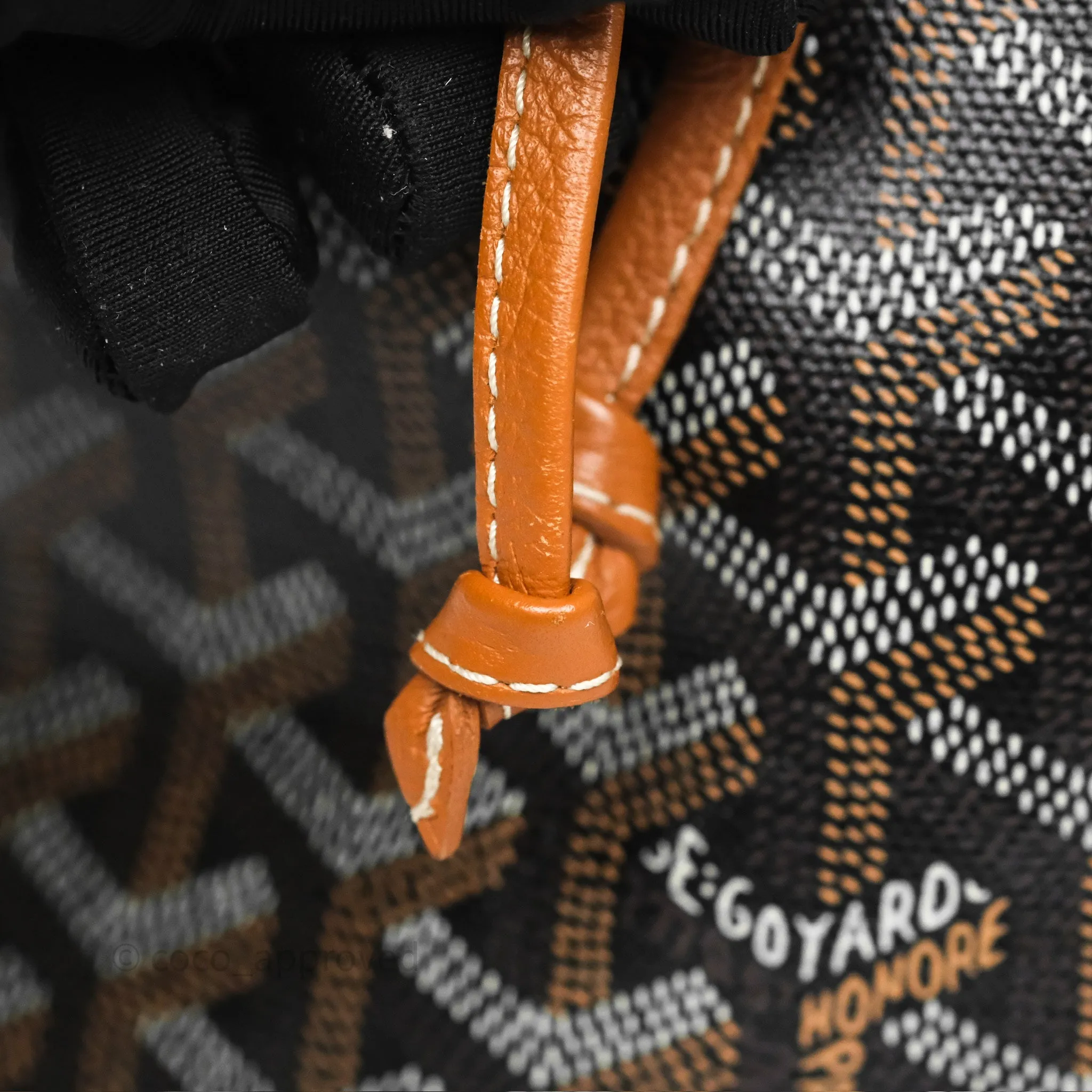 Goyard Petit Flot Bucket Bag Black & Tan Goyardine