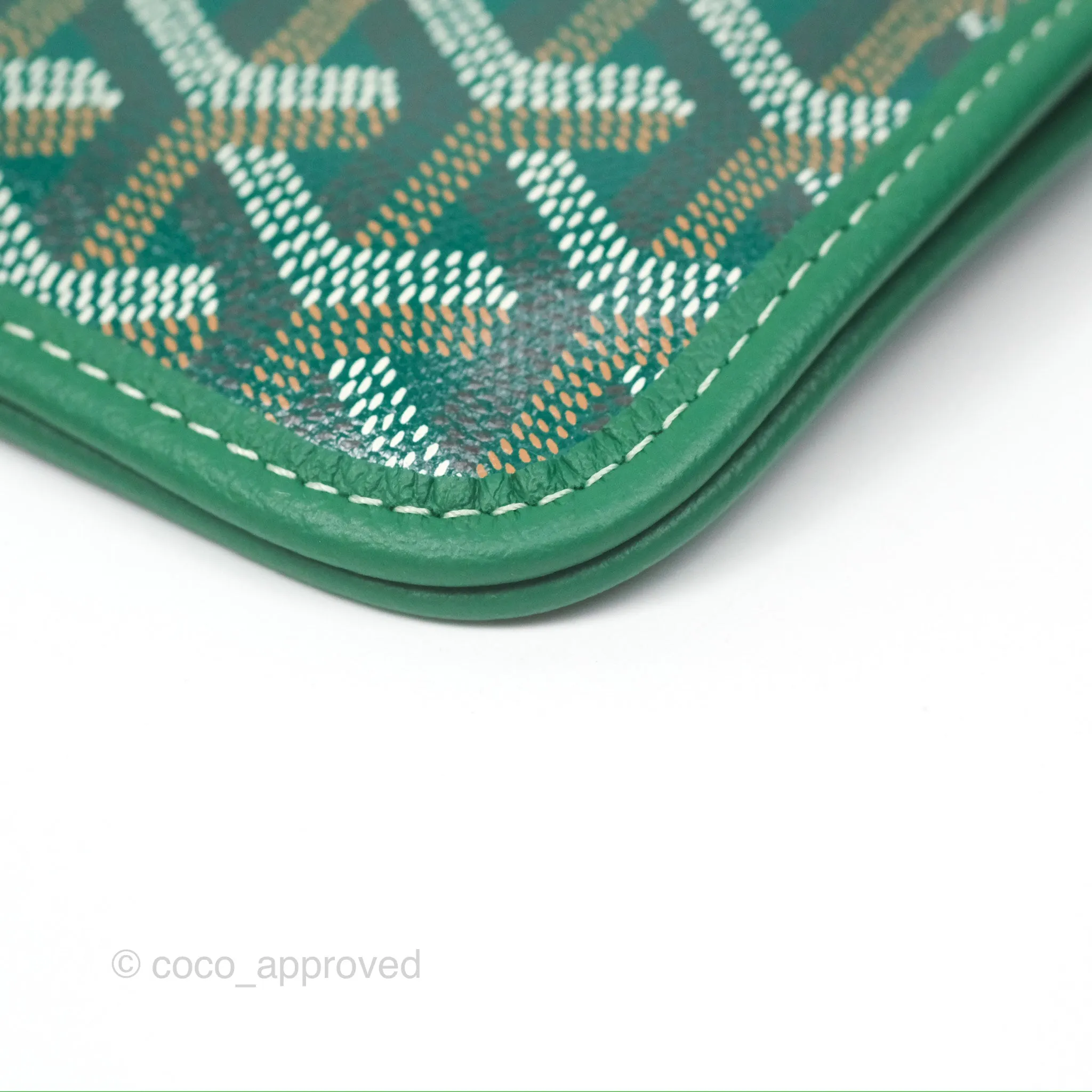 Goyard Plumet Pocket Wallet Green Goyardine Canvas