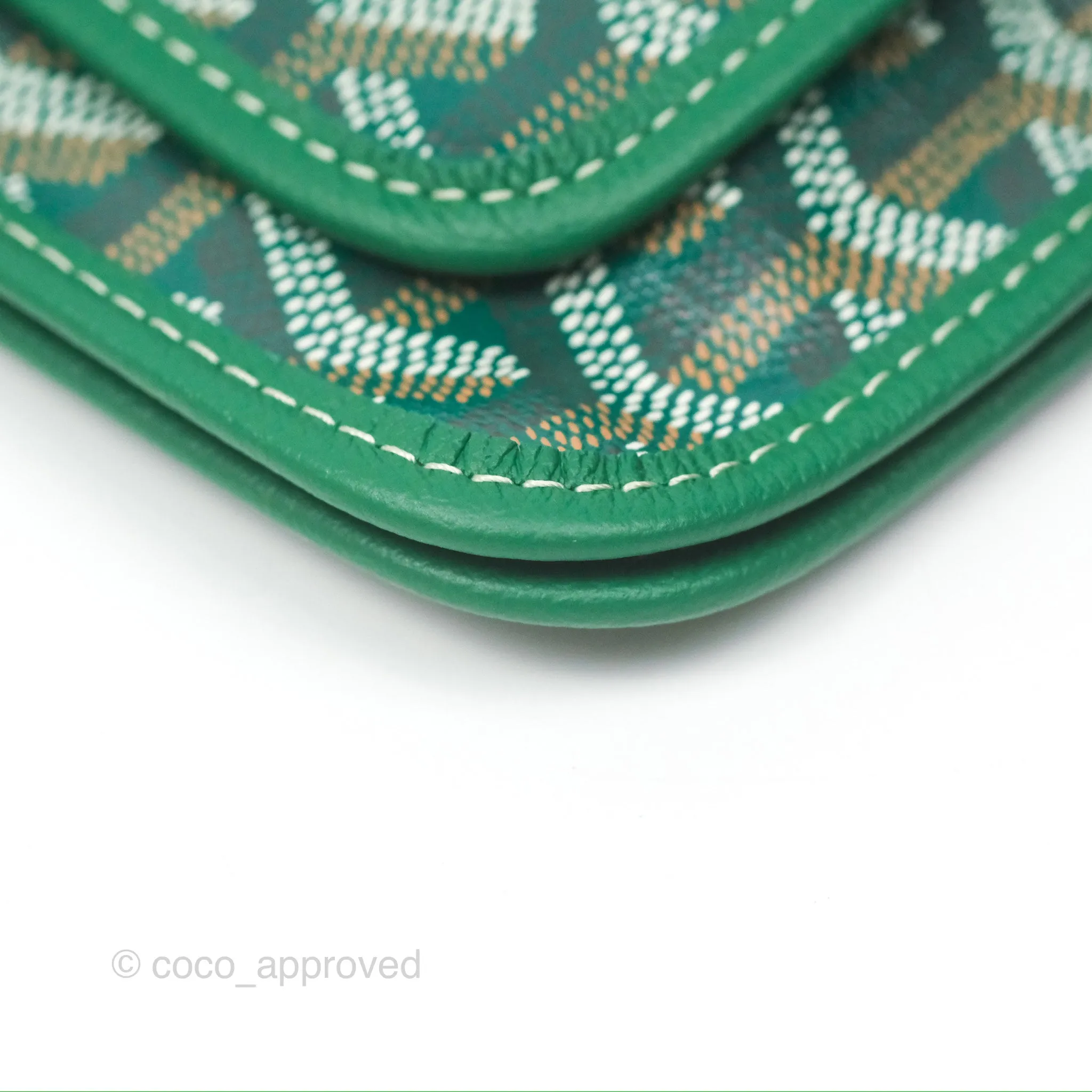 Goyard Plumet Pocket Wallet Green Goyardine Canvas
