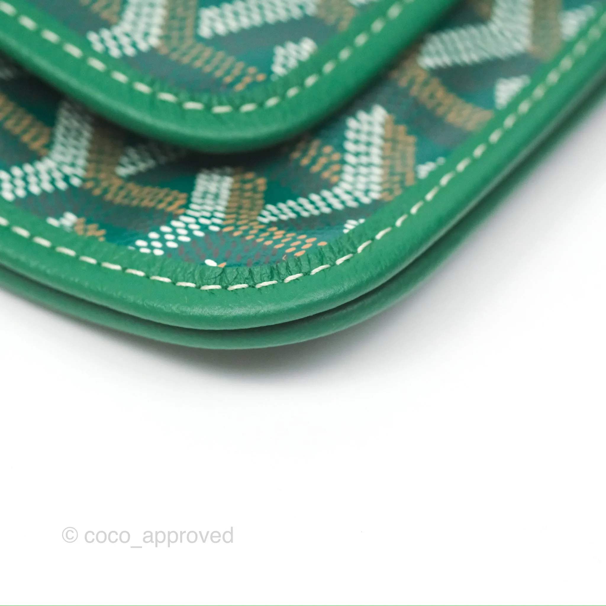 Goyard Plumet Pocket Wallet Green Goyardine Canvas