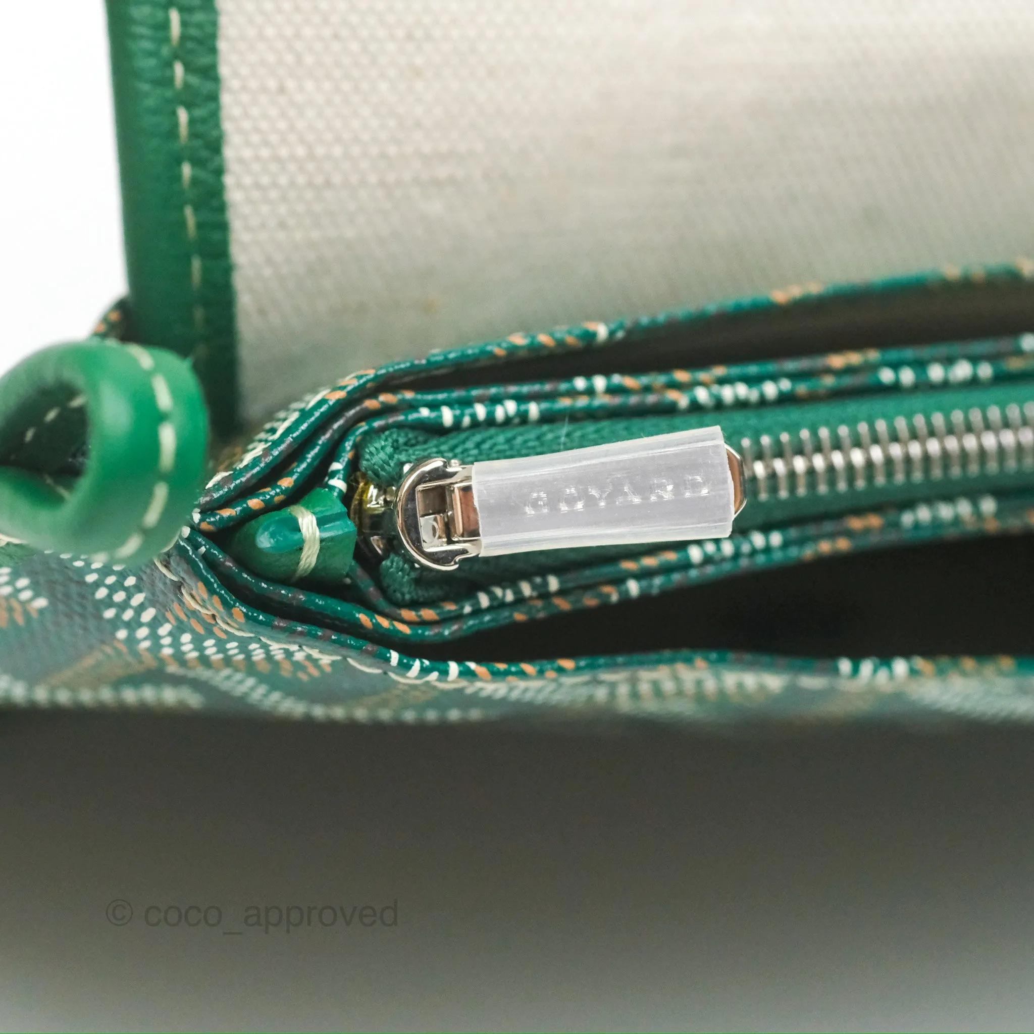 Goyard Plumet Pocket Wallet Green Goyardine Canvas
