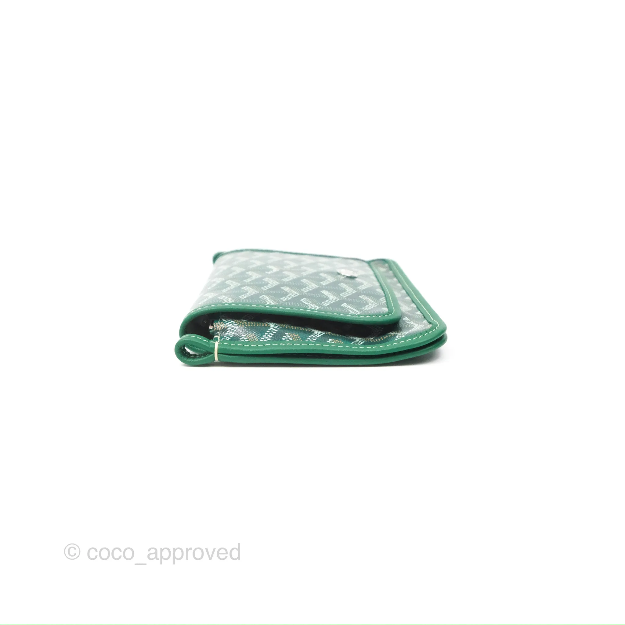 Goyard Plumet Pocket Wallet Green Goyardine Canvas