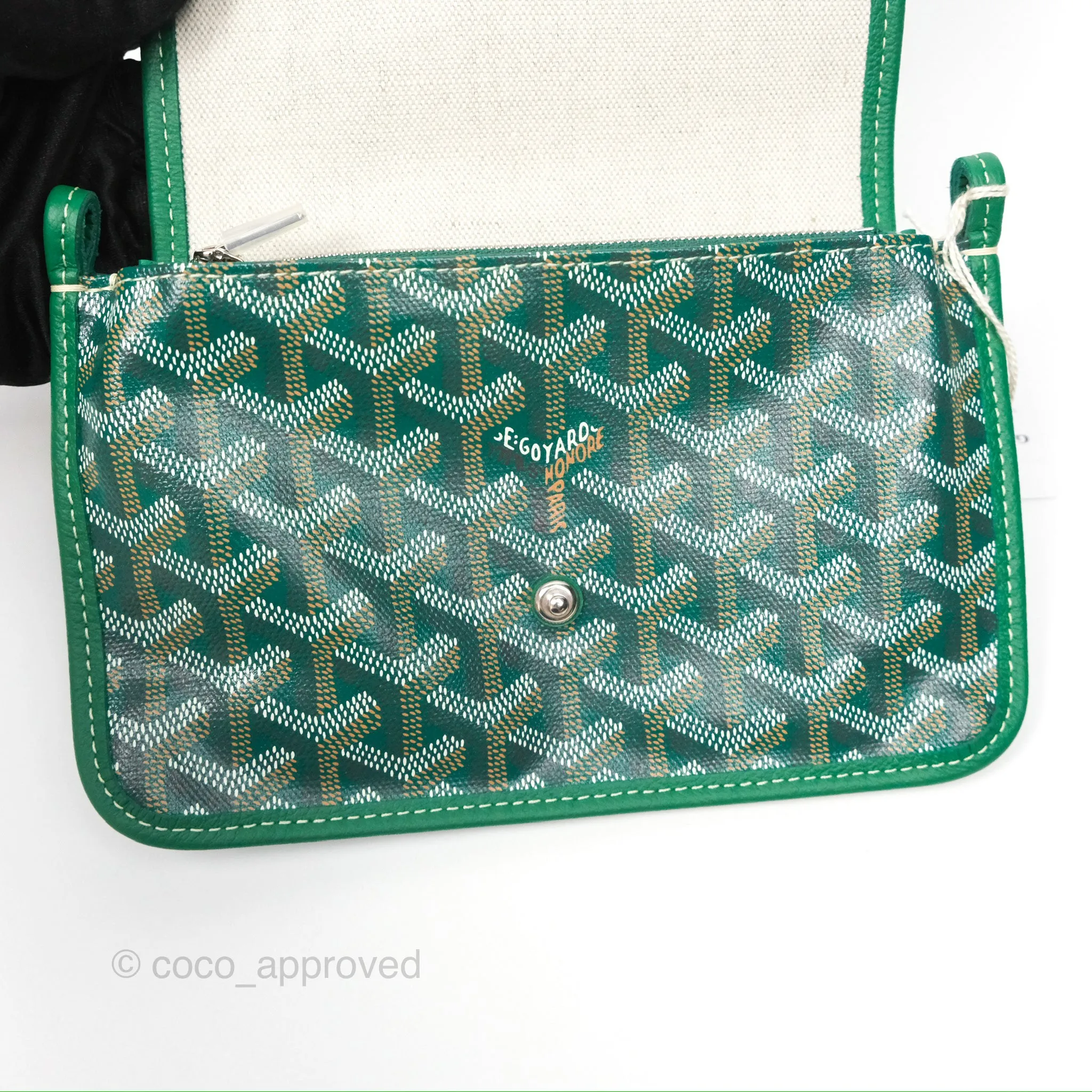 Goyard Plumet Pocket Wallet Green Goyardine Canvas