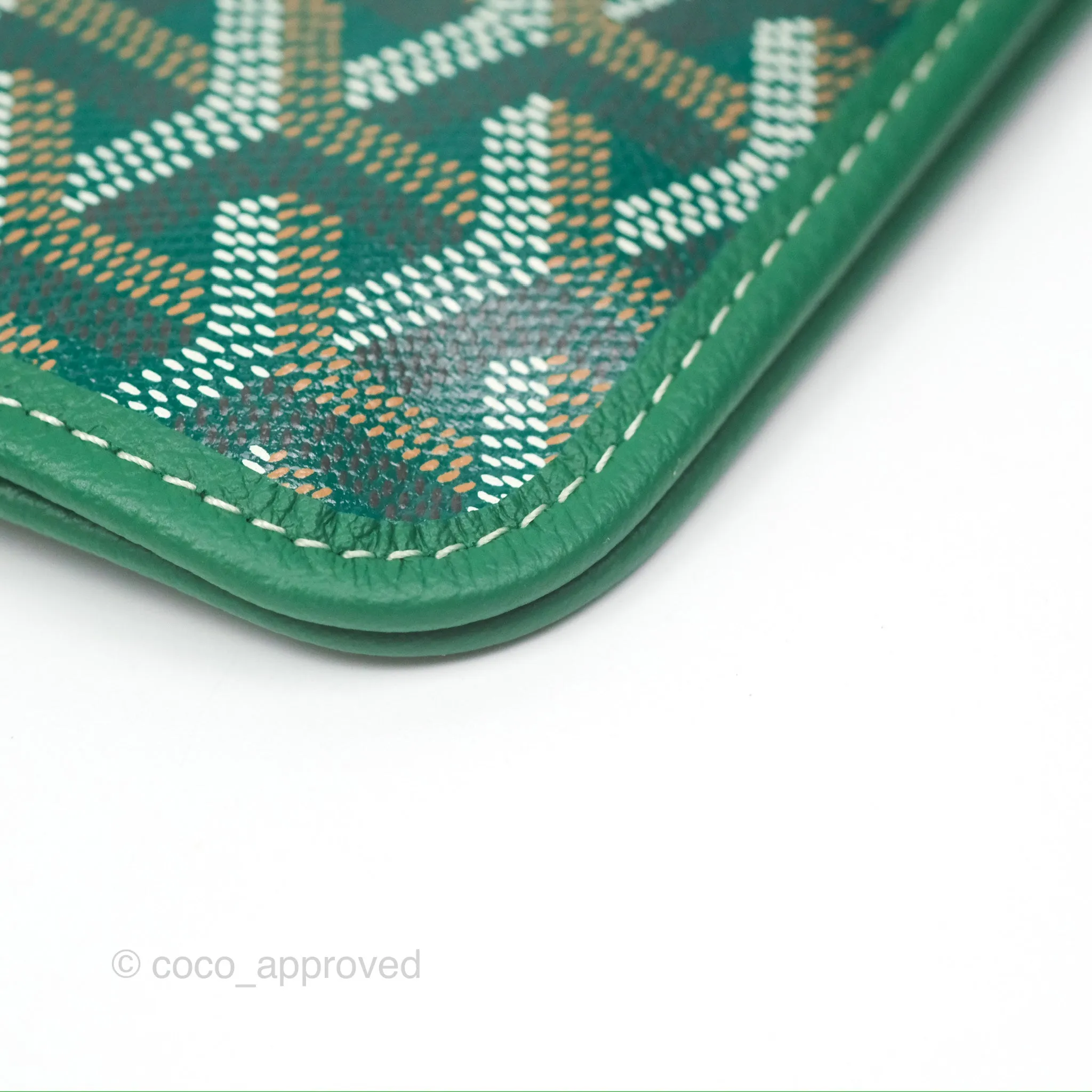 Goyard Plumet Pocket Wallet Green Goyardine Canvas