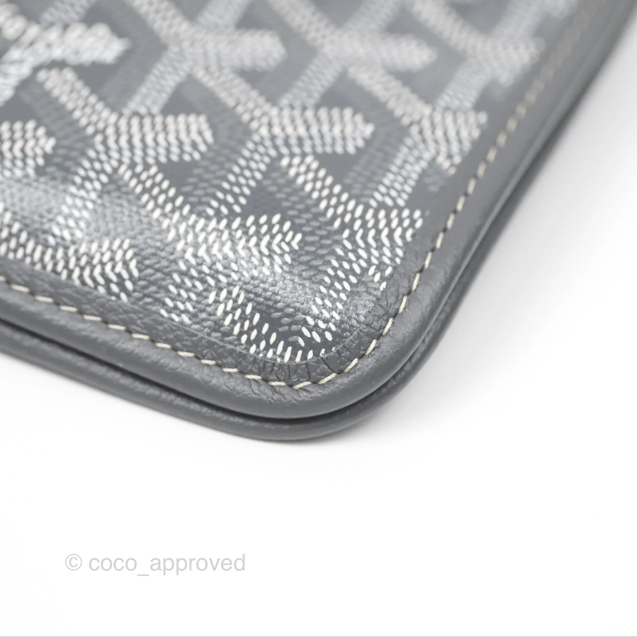 Goyard Plumet Pocket Wallet Grey Goyardine Canvas