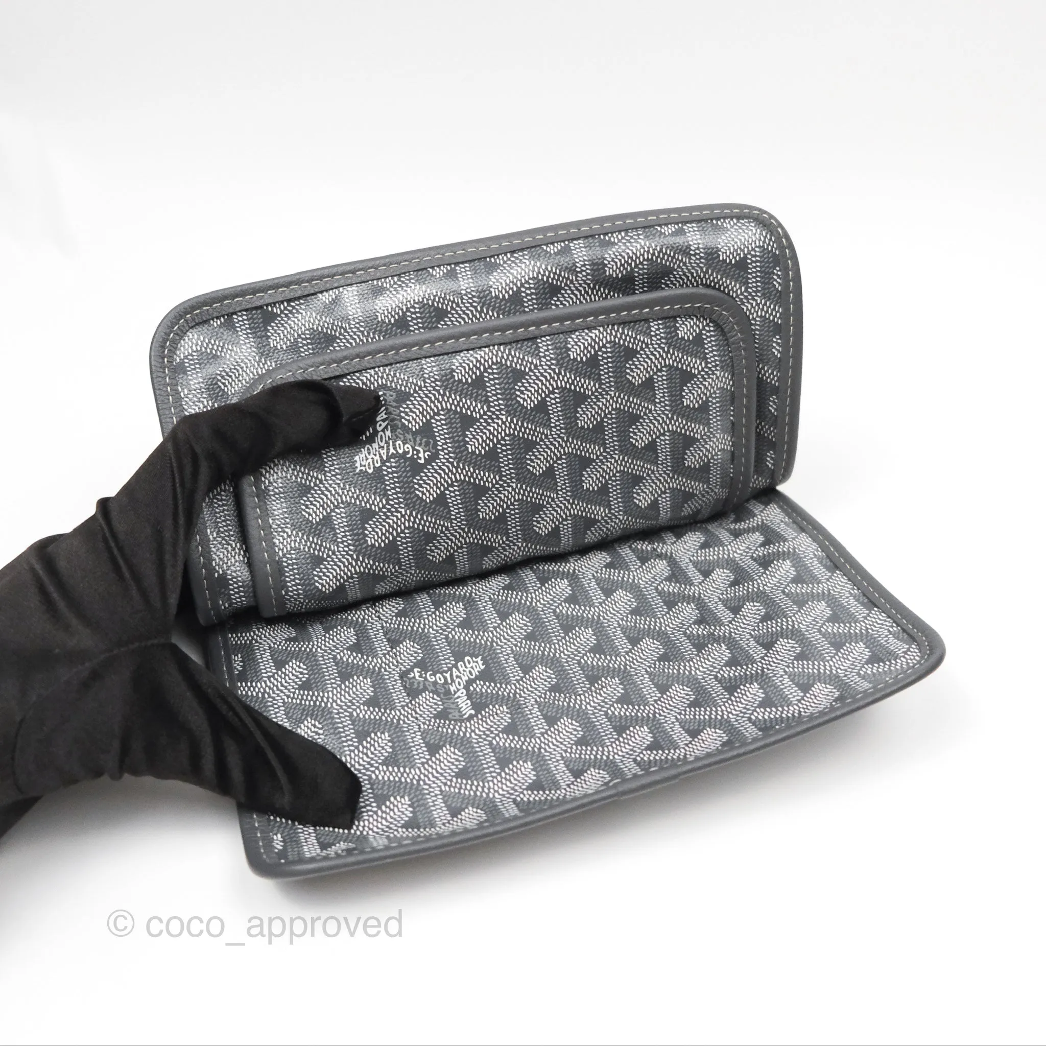 Goyard Plumet Pocket Wallet Grey Goyardine Canvas