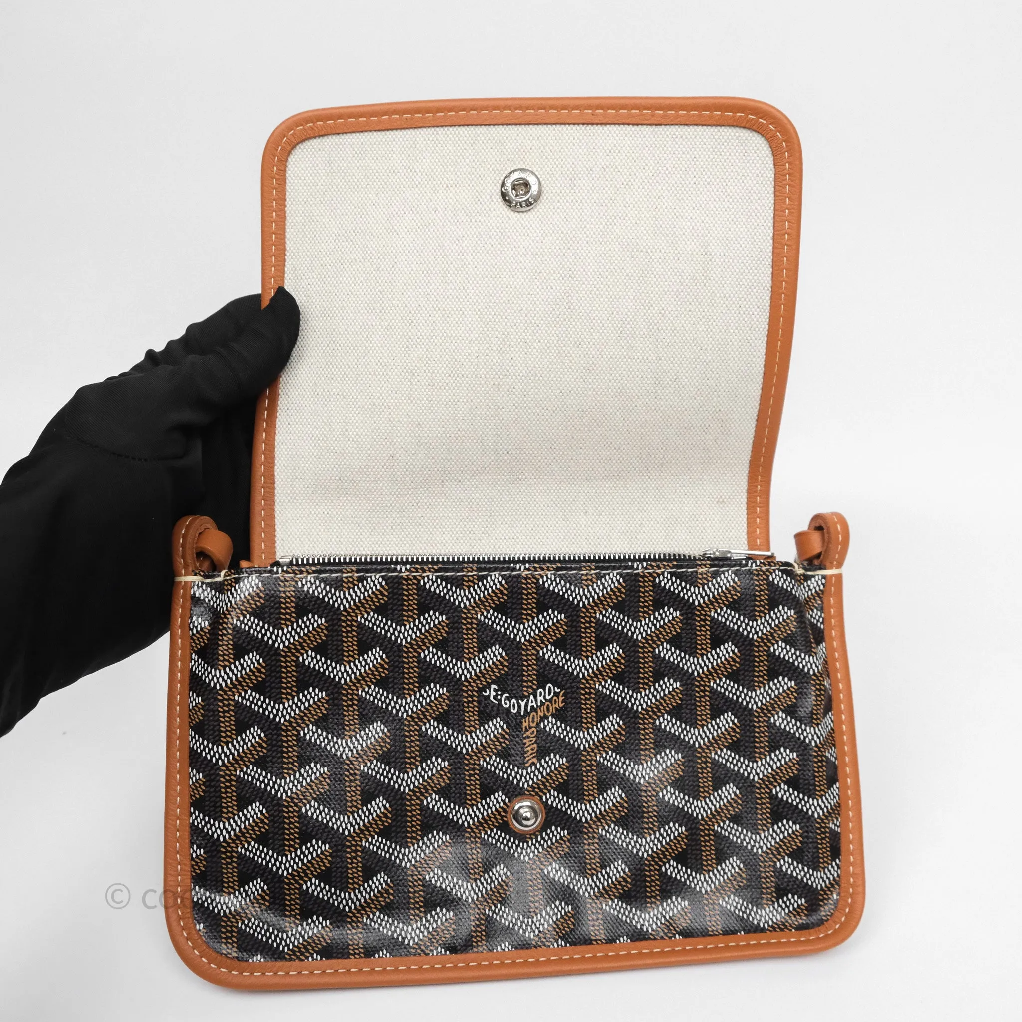 Goyard Plumet Pocket Wallet Tan Black