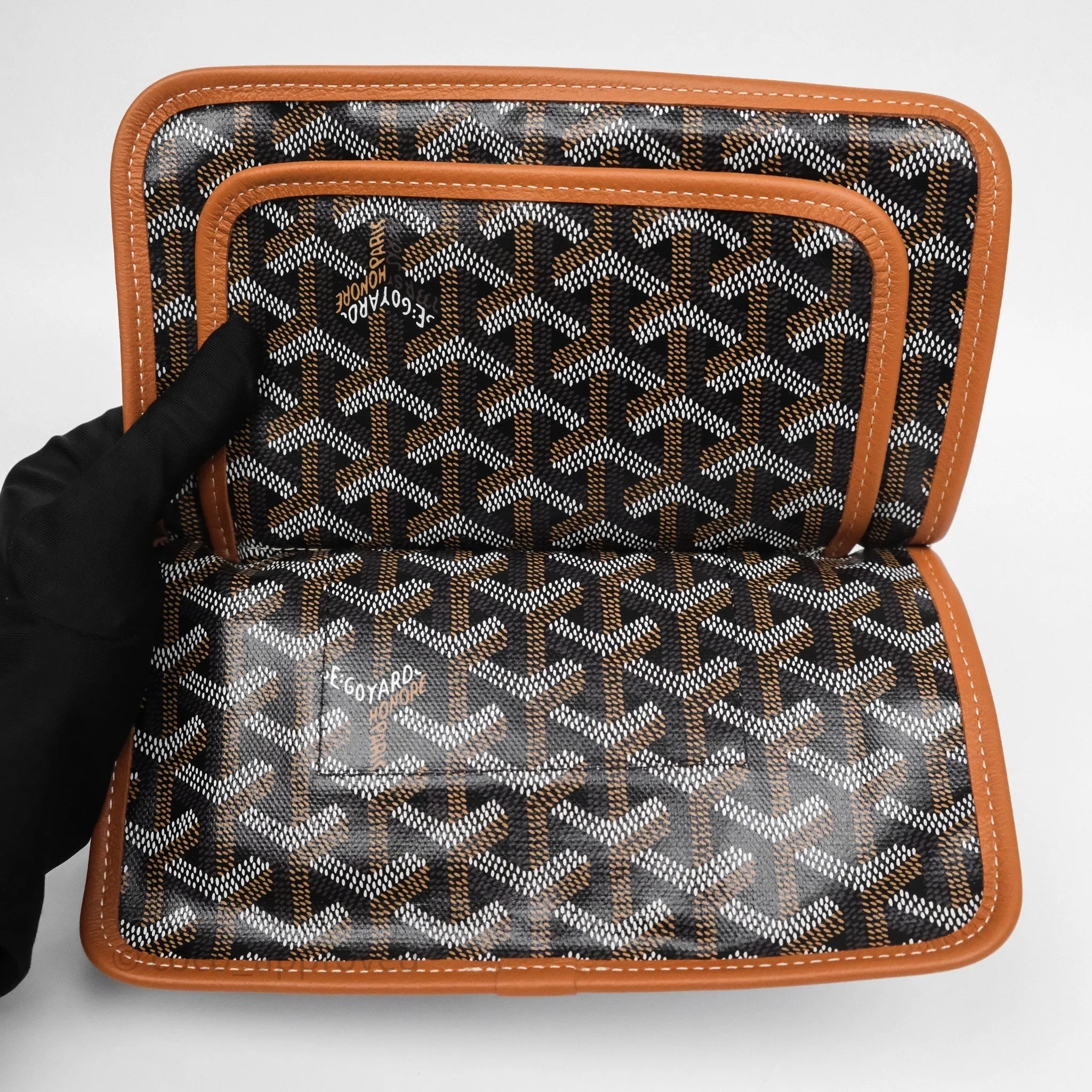 Goyard Plumet Pocket Wallet Tan Black