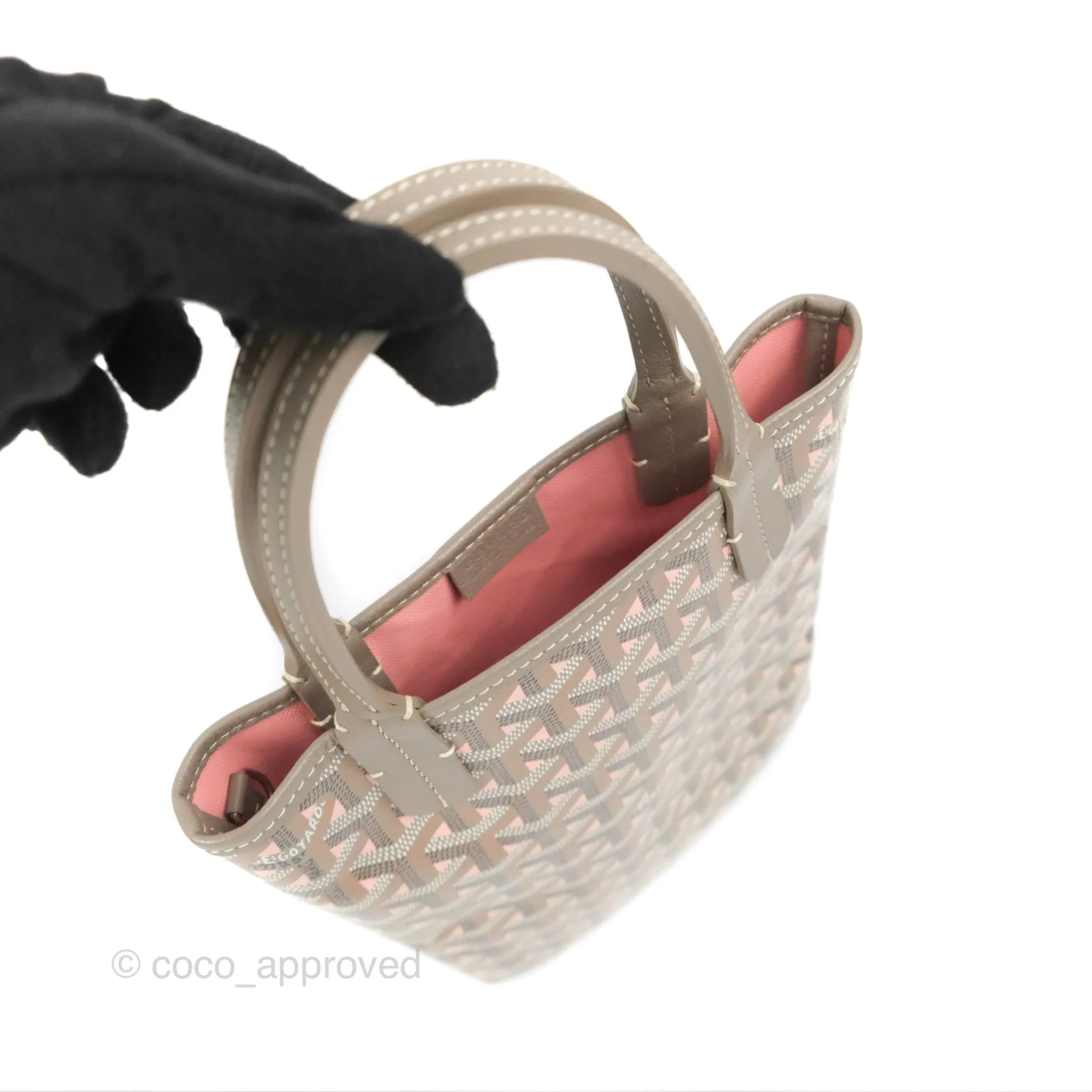 Goyard Poitiers Goyardine Claire-Voie Grege Canvas Rose Poudre