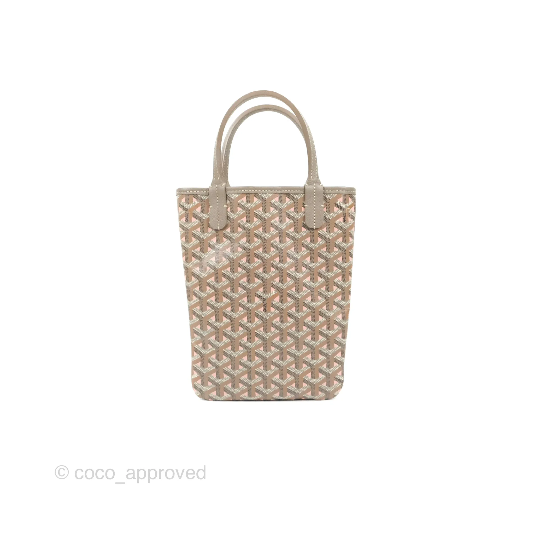 Goyard Poitiers Goyardine Claire-Voie Grege Canvas Rose Poudre