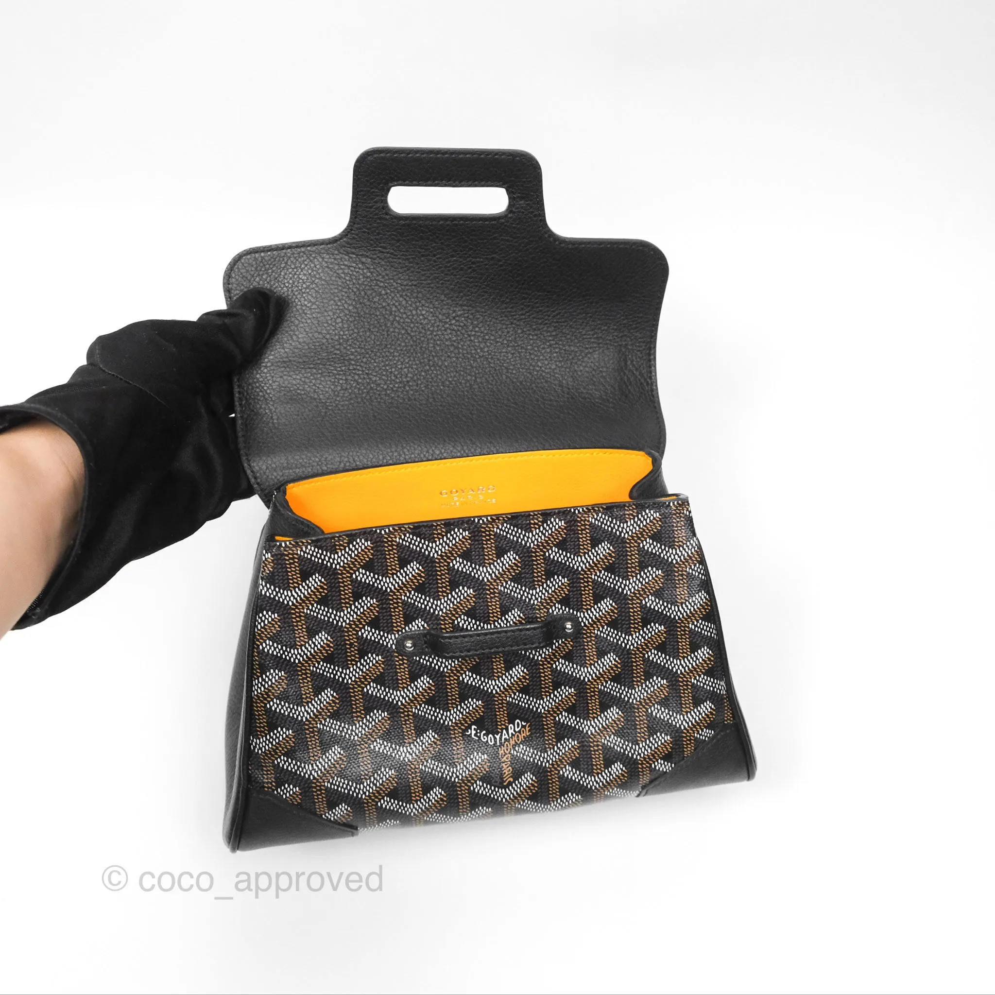 Goyard Sagon Mini Bag Chevroches Calfskin Black