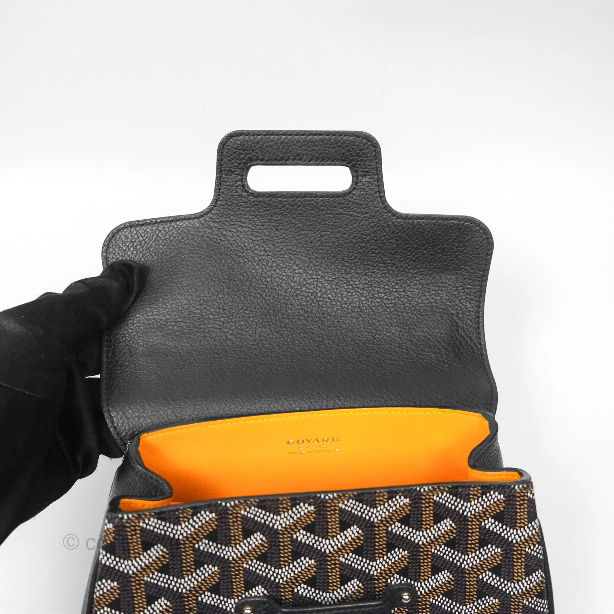 Goyard Sagon Mini Bag Chevroches Calfskin Black