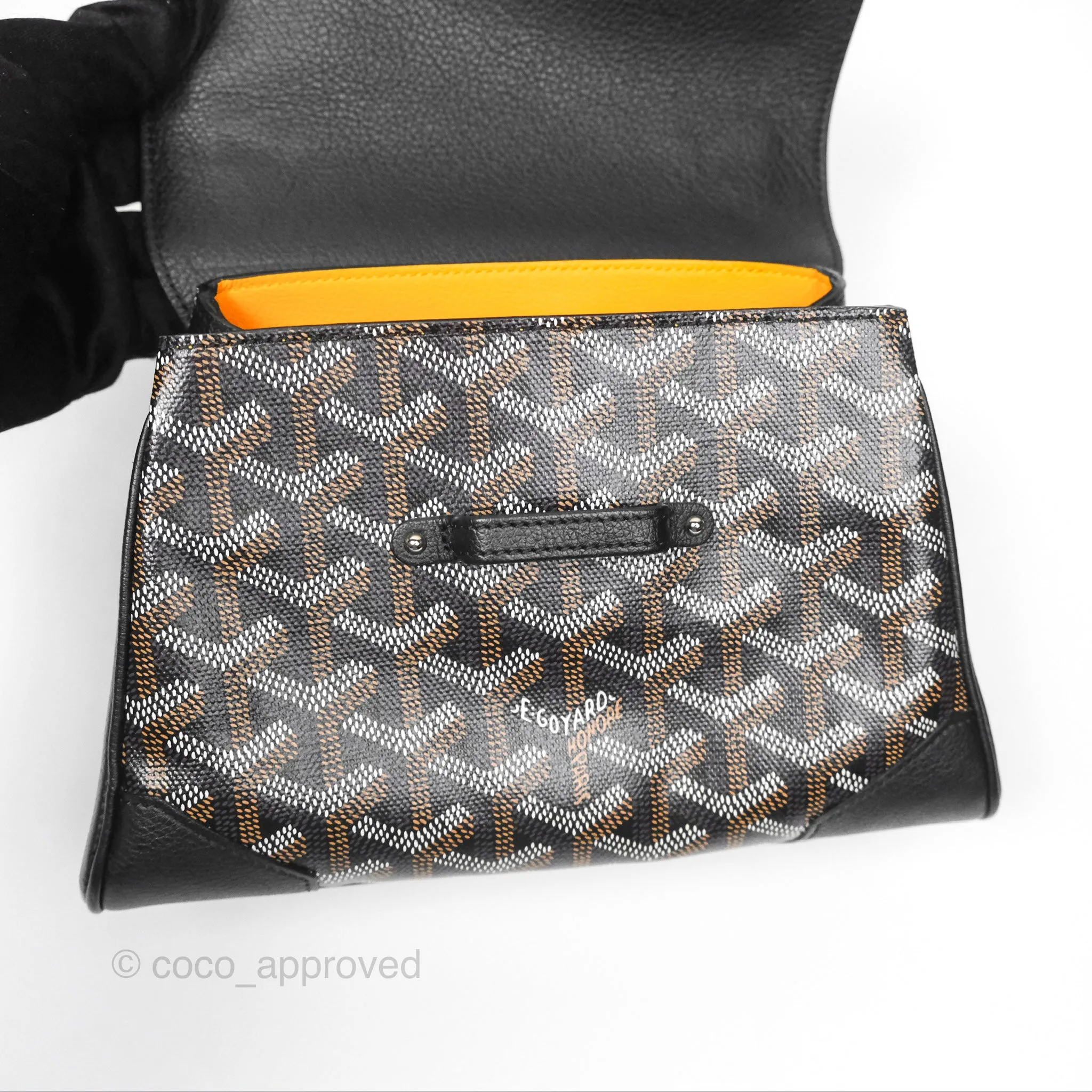 Goyard Sagon Mini Bag Chevroches Calfskin Black