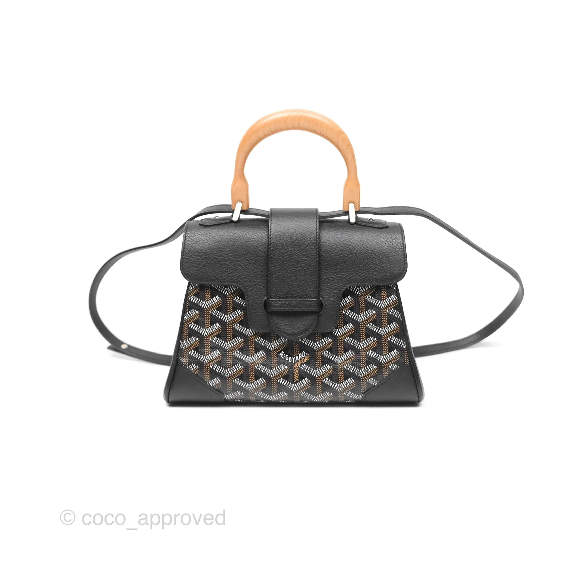 Goyard Sagon Mini Bag Chevroches Calfskin Black